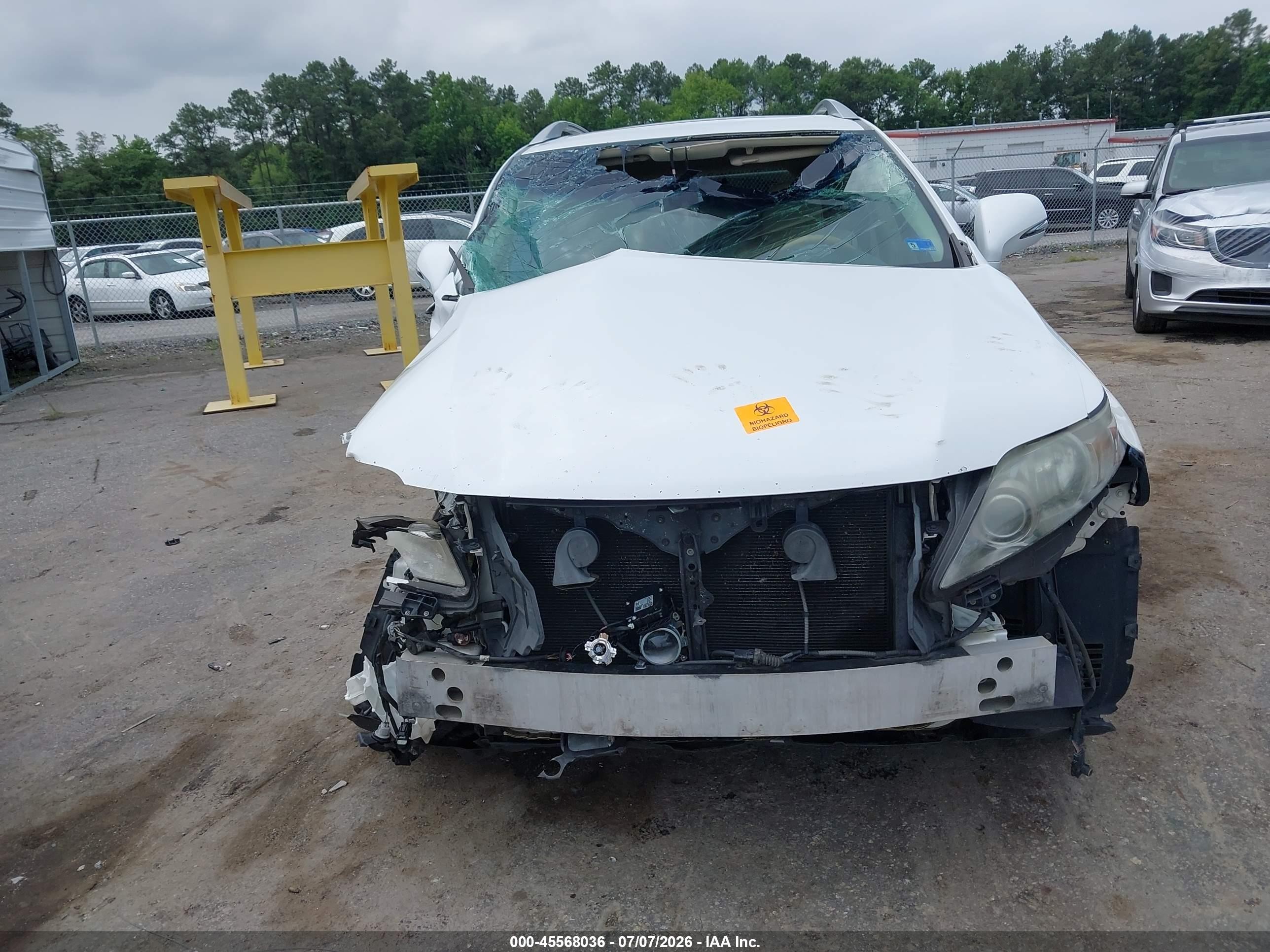 2010 Lexus Rx 350   White vin: 2T2ZK1BA5AC016338