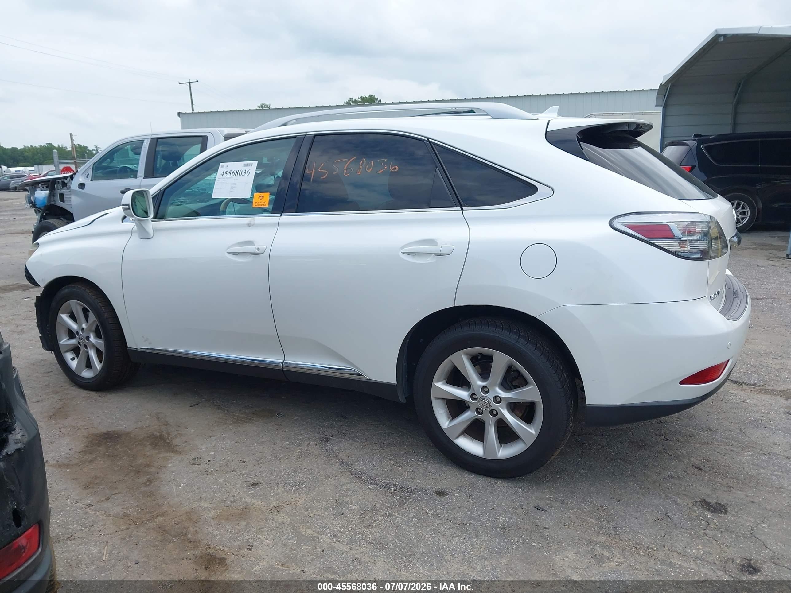 2010 Lexus Rx 350   White vin: 2T2ZK1BA5AC016338