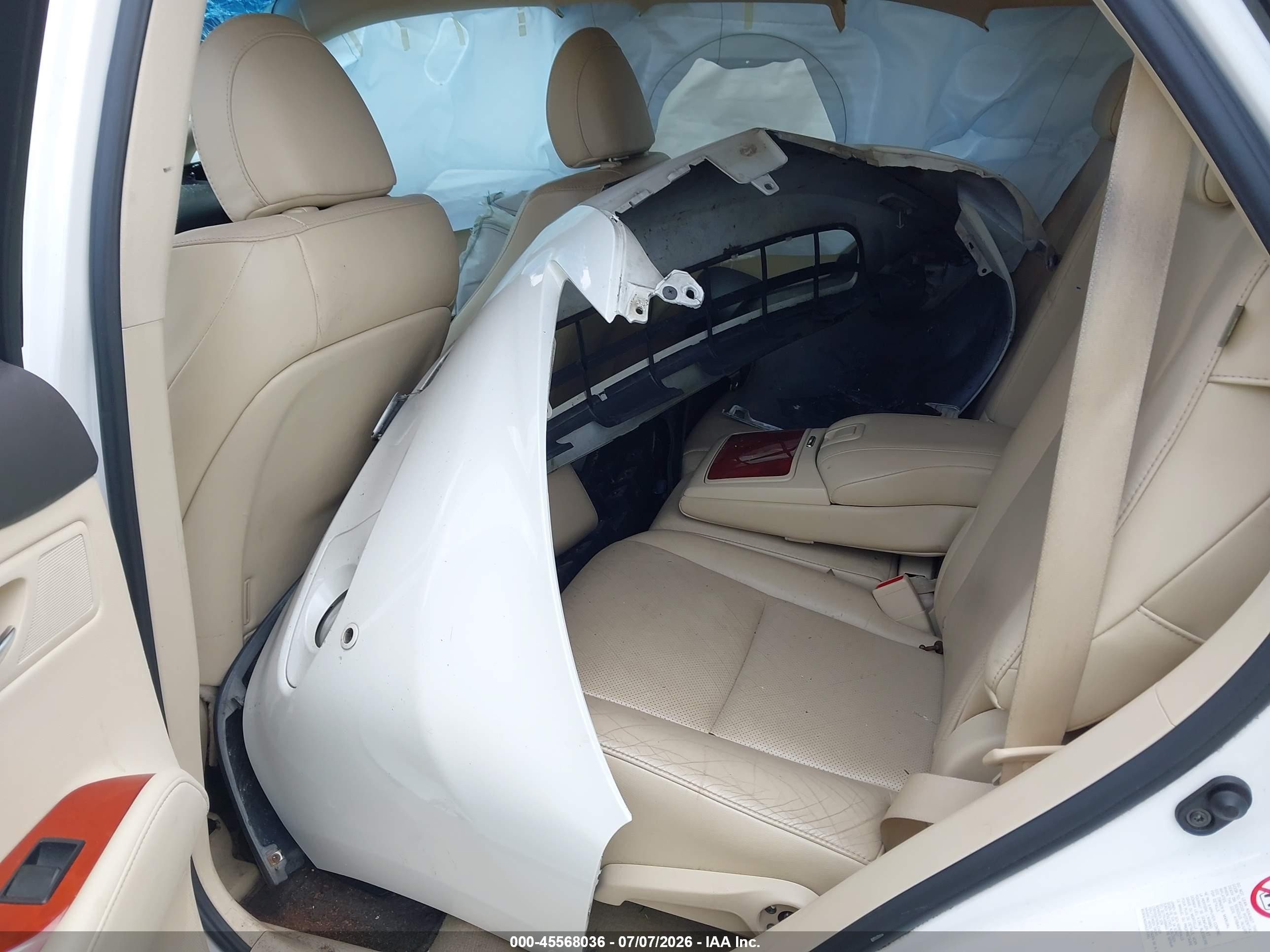 2010 Lexus Rx 350   White vin: 2T2ZK1BA5AC016338