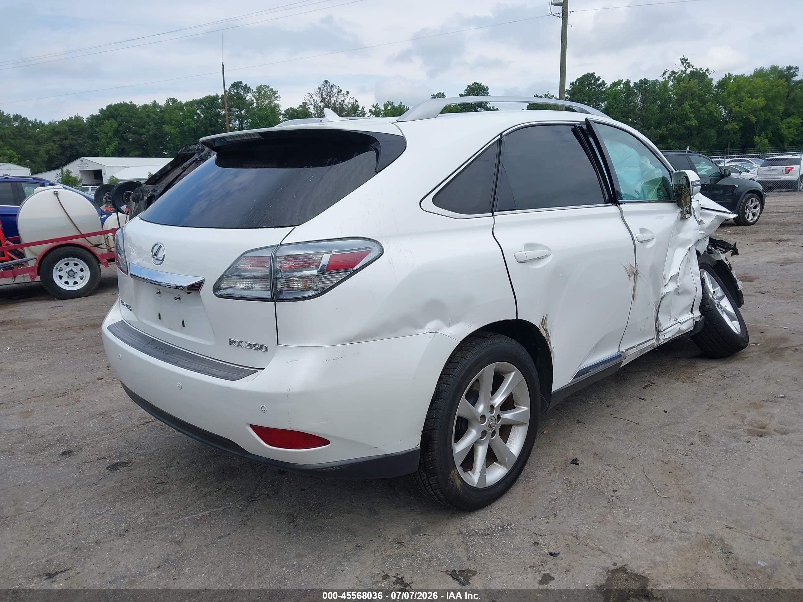 2010 Lexus Rx 350   White vin: 2T2ZK1BA5AC016338
