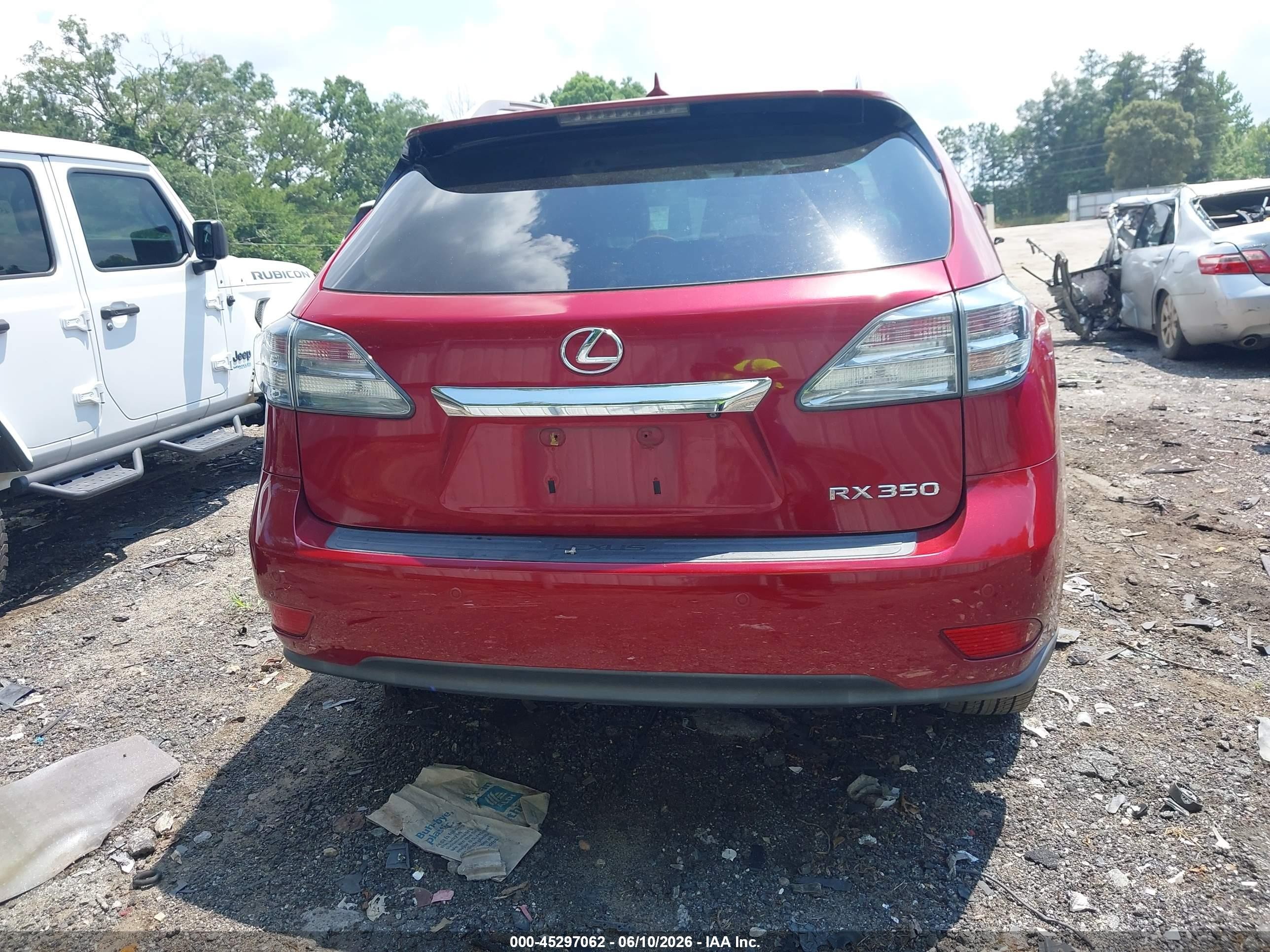 2012 Lexus Rx 350 Red vin: 2T2ZK1BA5CC082326