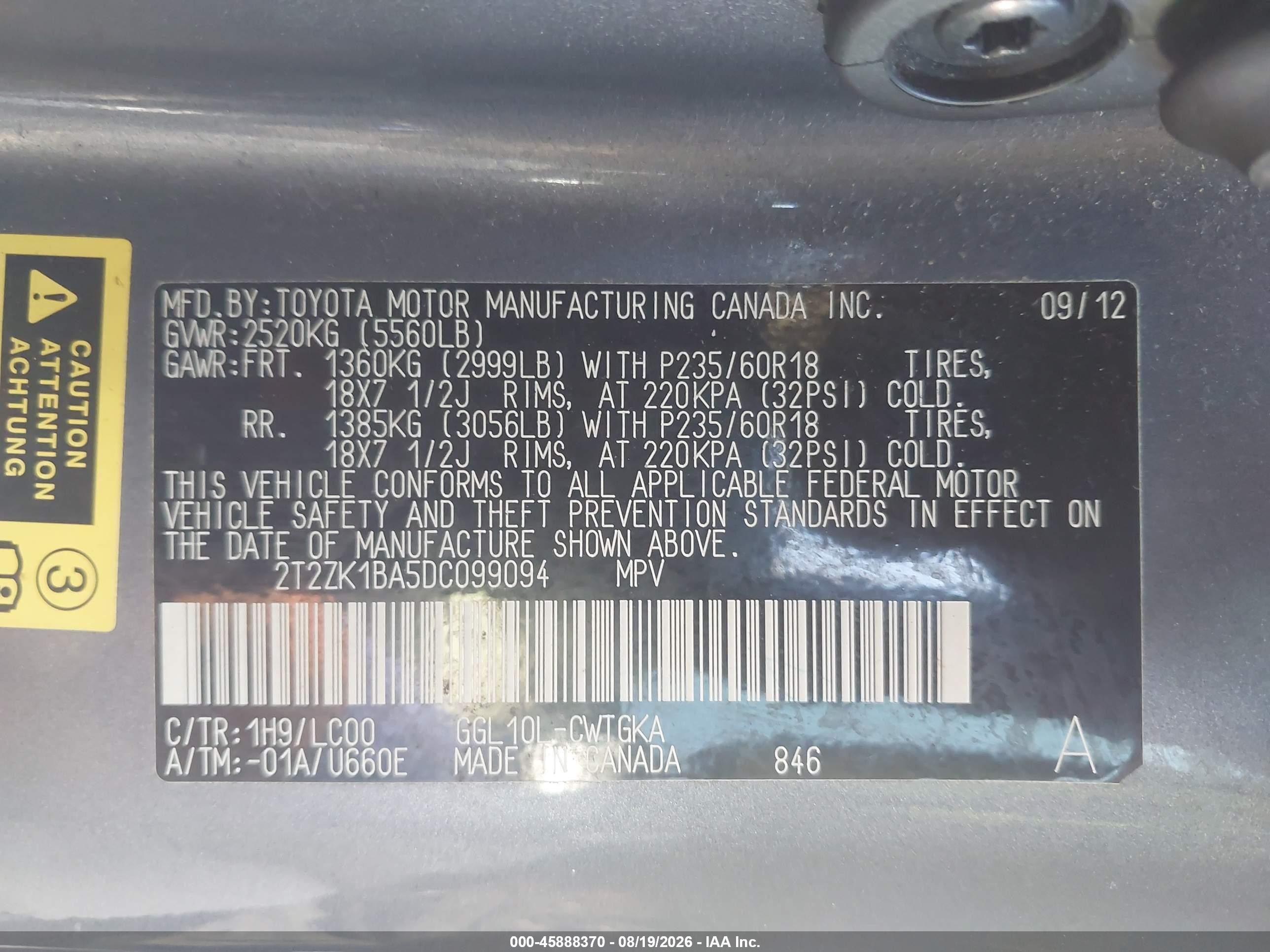 2013 Lexus Rx 350   Gray vin: 2T2ZK1BA5DC099094