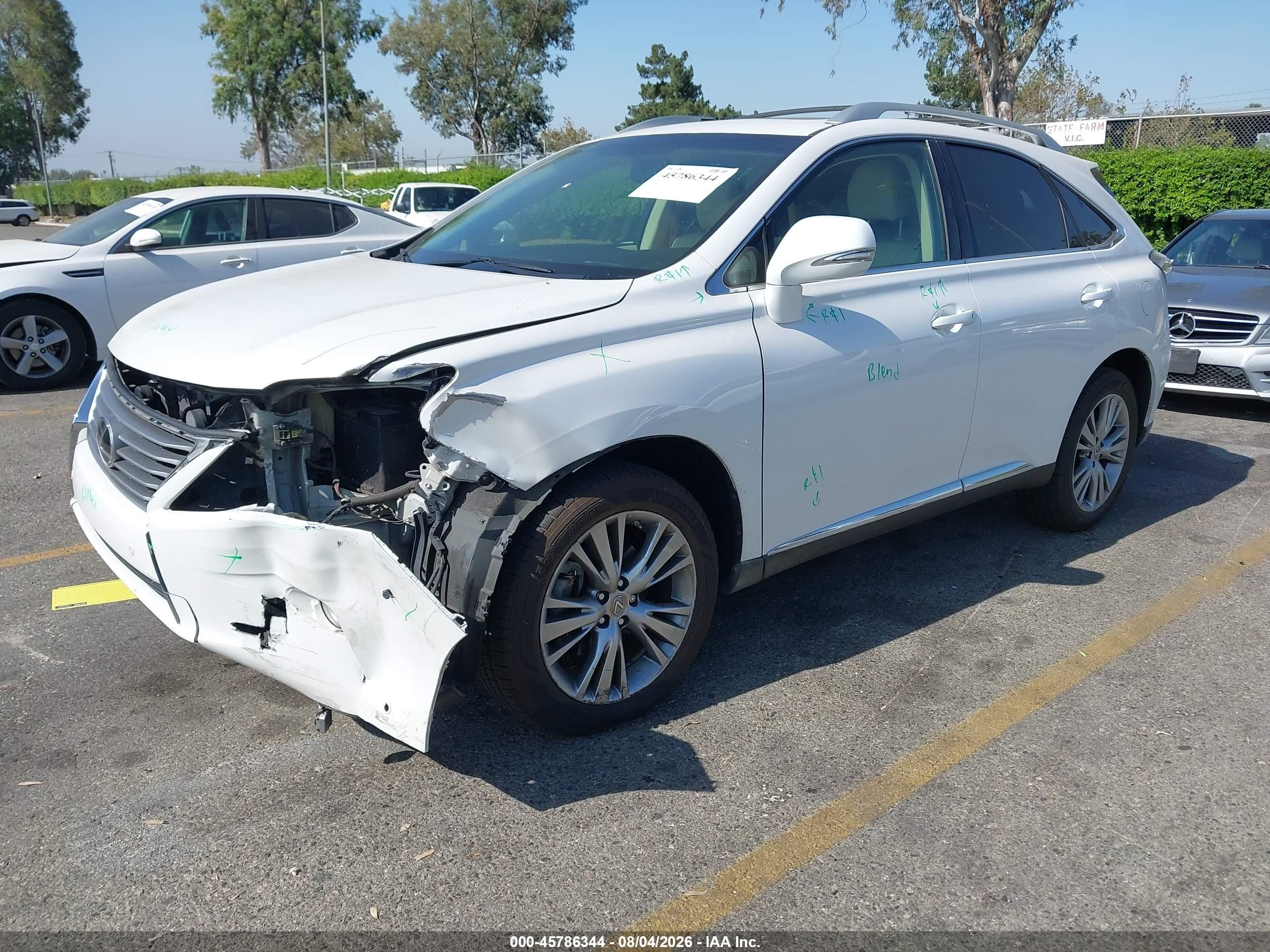 2013 Lexus Rx 350   White vin: 2T2ZK1BA5DC110983