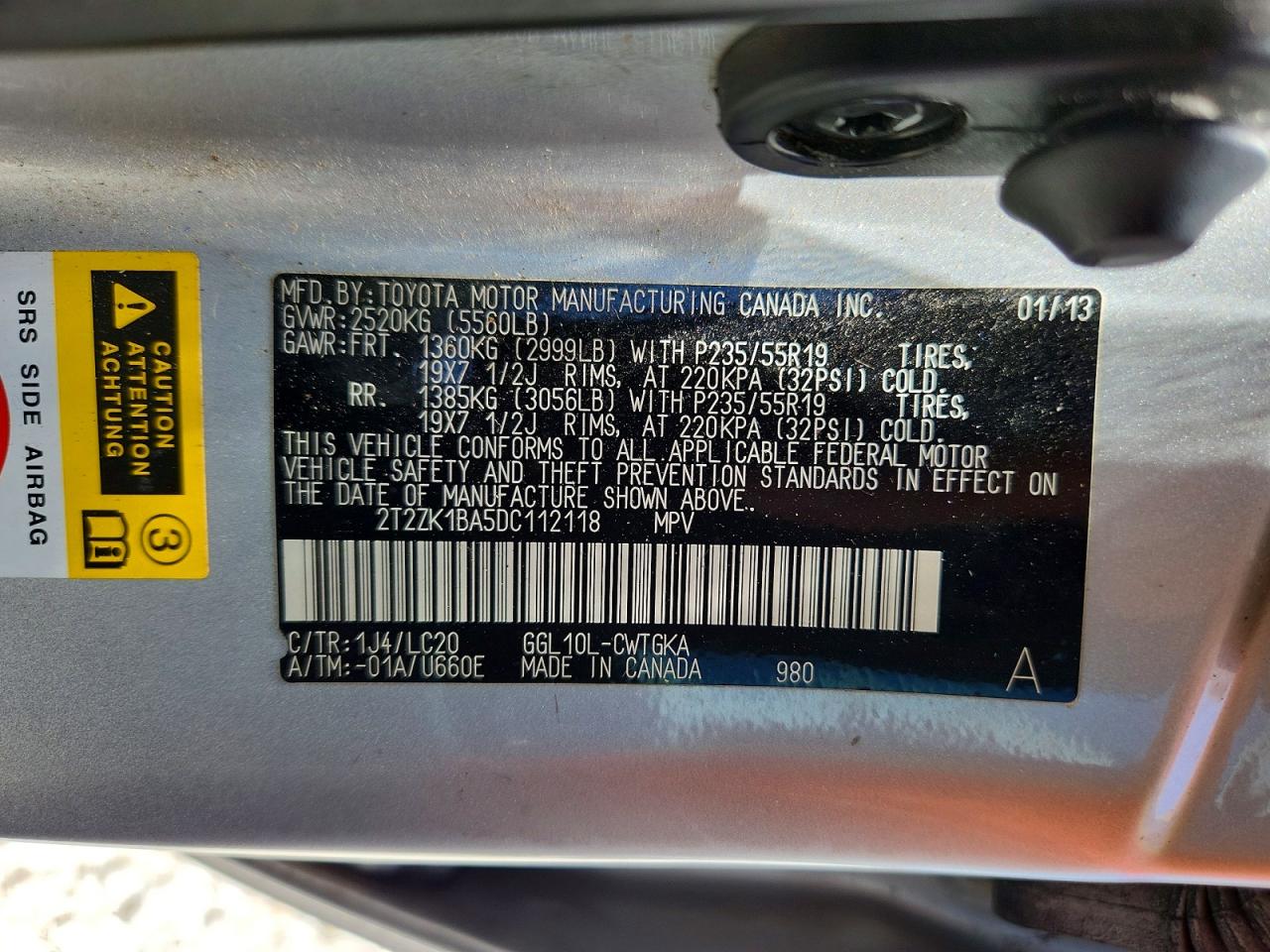 2013 Lexus Rx 350 Серебряный vin: 2T2ZK1BA5DC112118