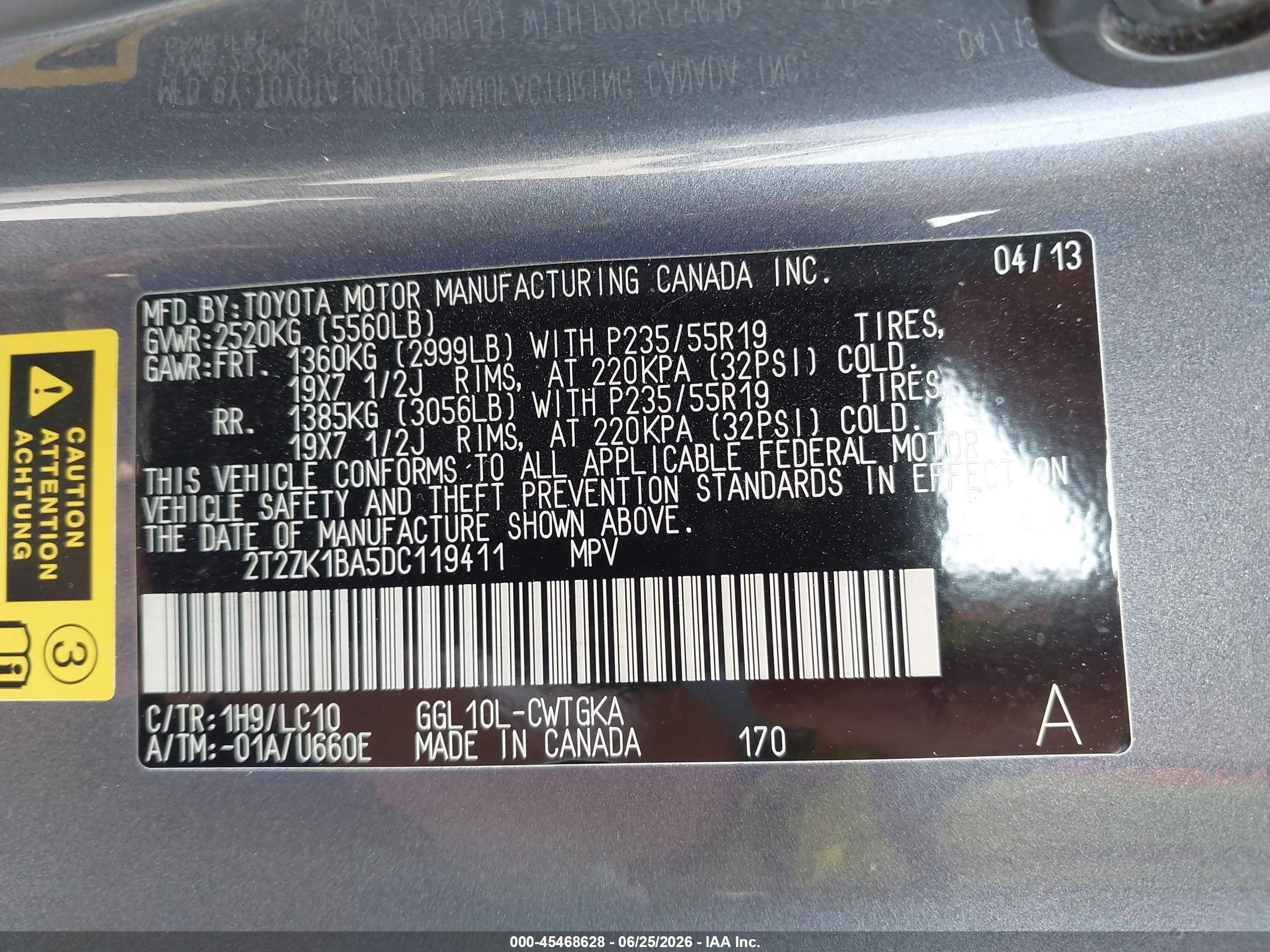 2013 Lexus Rx 350   Gray vin: 2T2ZK1BA5DC119411