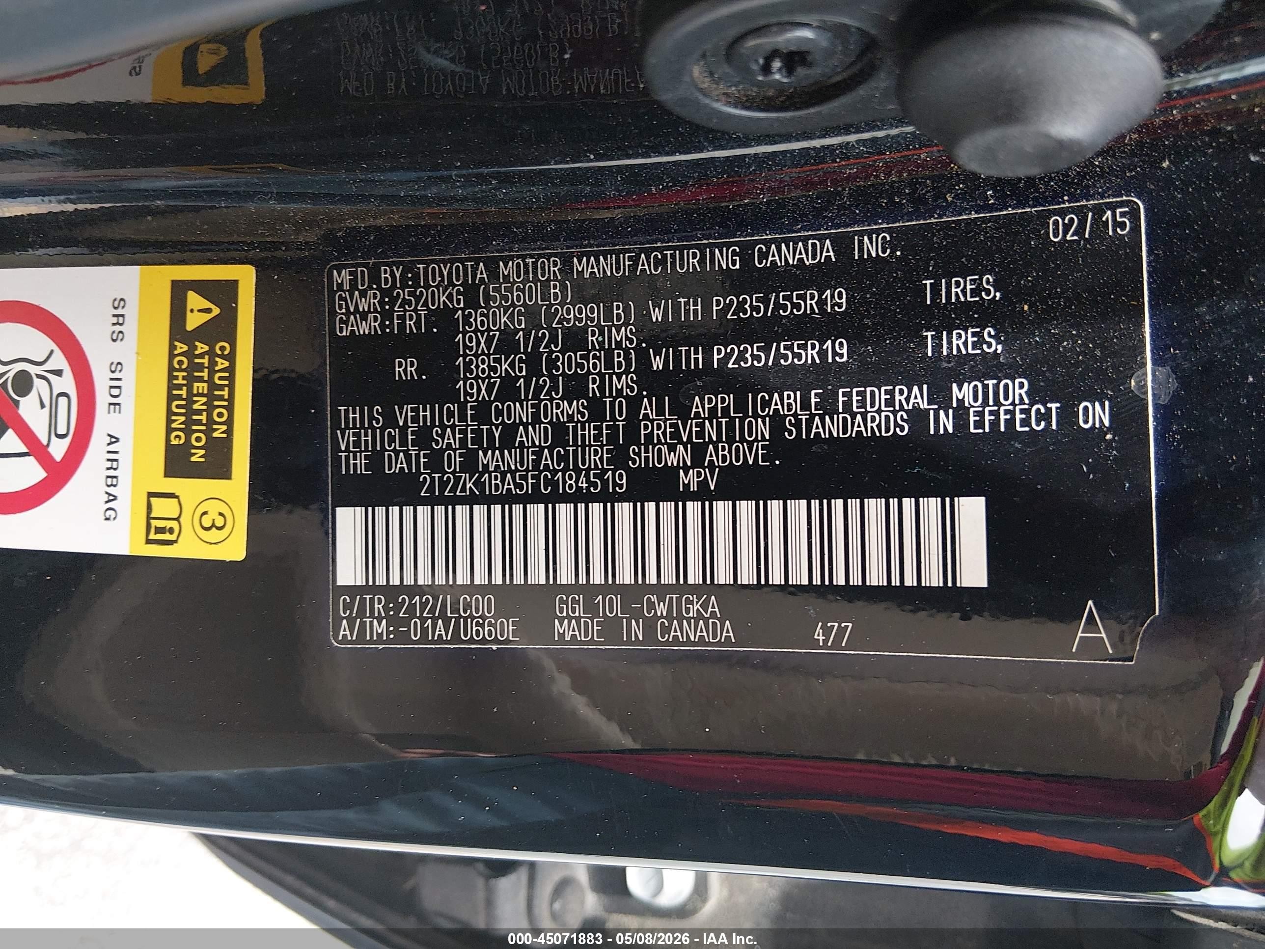 2015 Lexus Rx 350   Black vin: 2T2ZK1BA5FC184519