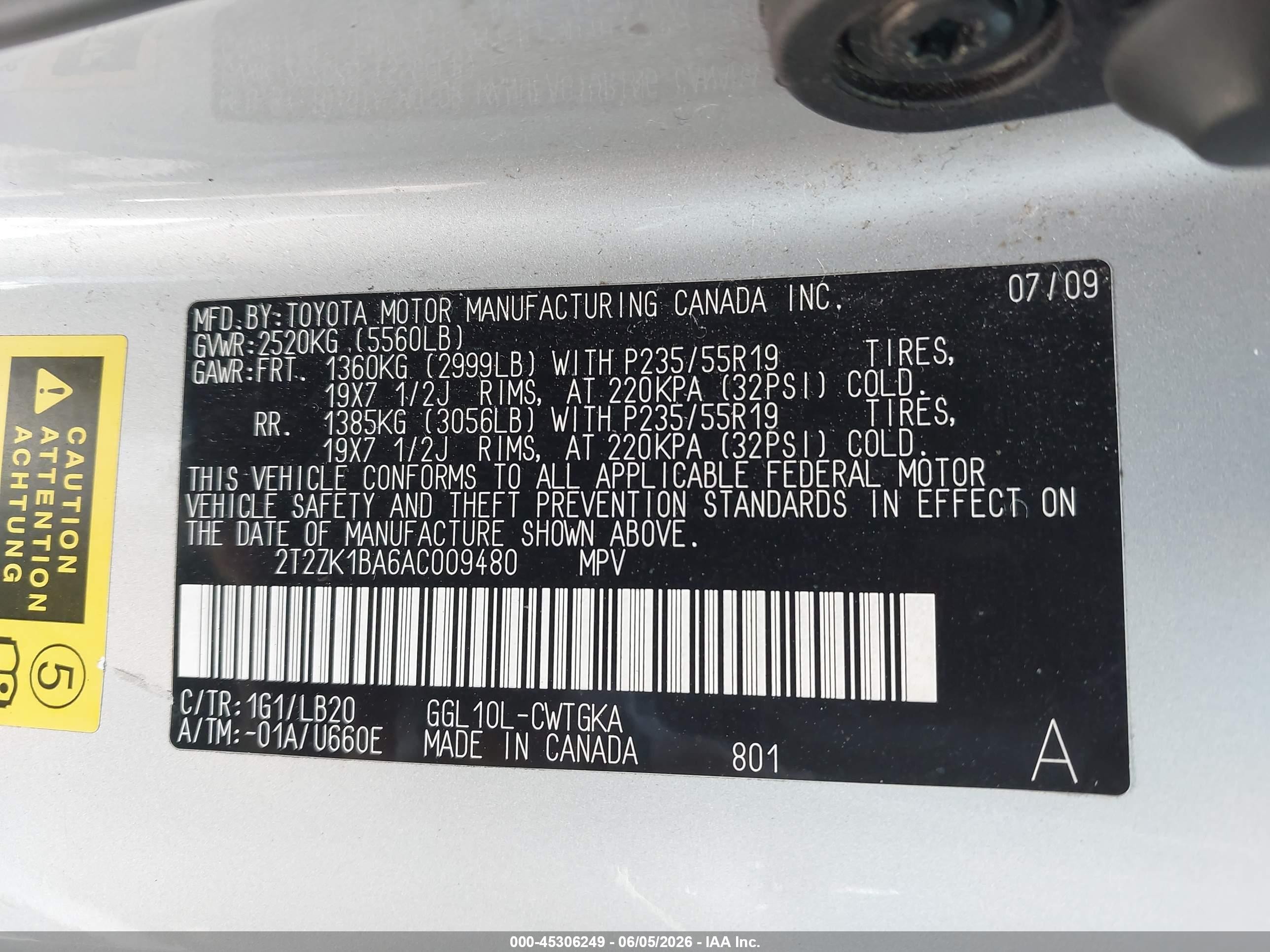 2010 Lexus Rx 350   Silver vin: 2T2ZK1BA6AC009480