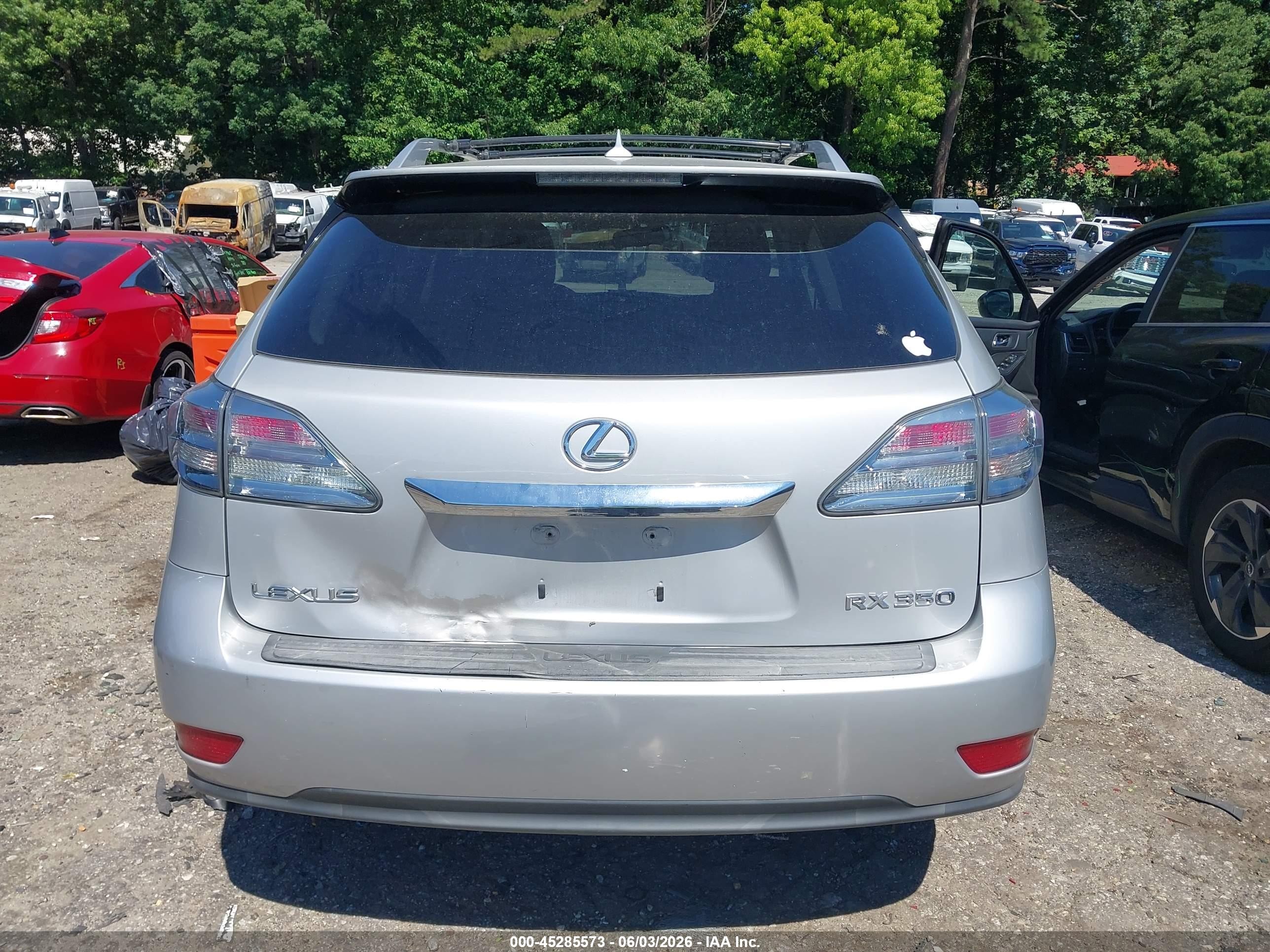 2010 Lexus Rx 350   Silver vin: 2T2ZK1BA6AC027266