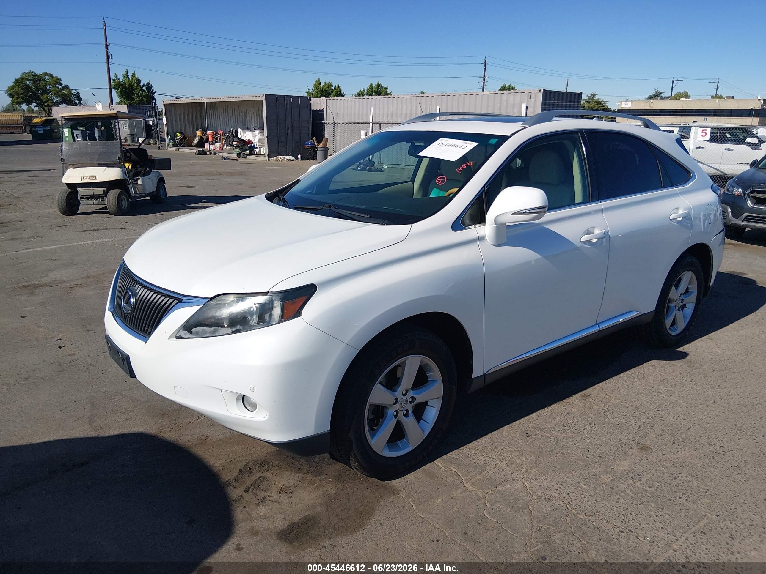 2012 Lexus Rx 350   White vin: 2T2ZK1BA6CC075434