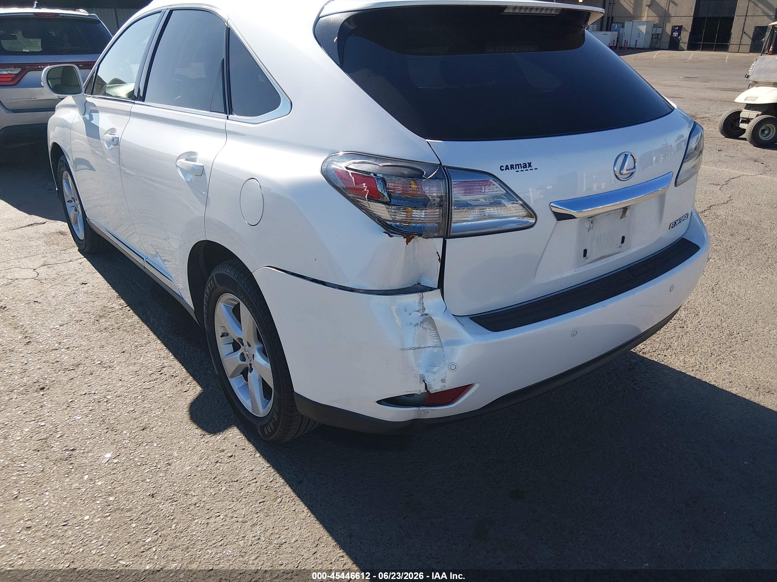 2012 Lexus Rx 350   White vin: 2T2ZK1BA6CC075434