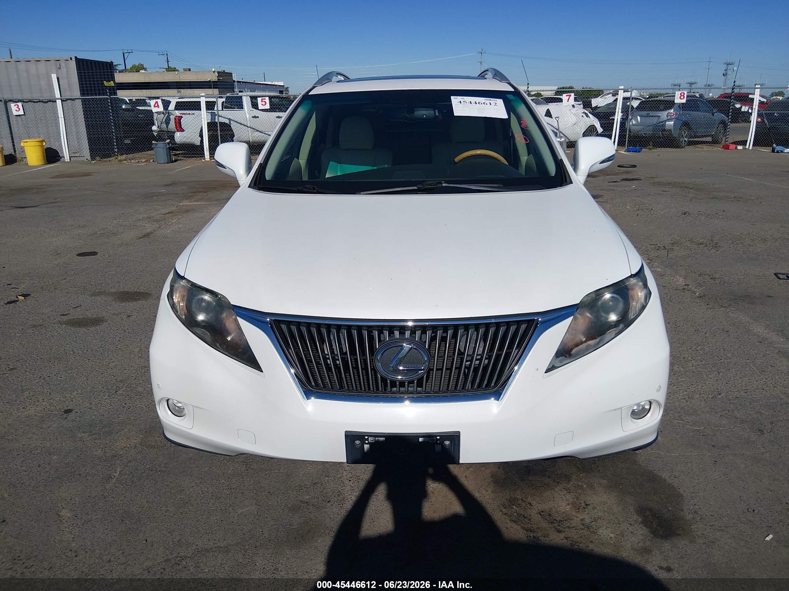 2012 Lexus Rx 350   White vin: 2T2ZK1BA6CC075434
