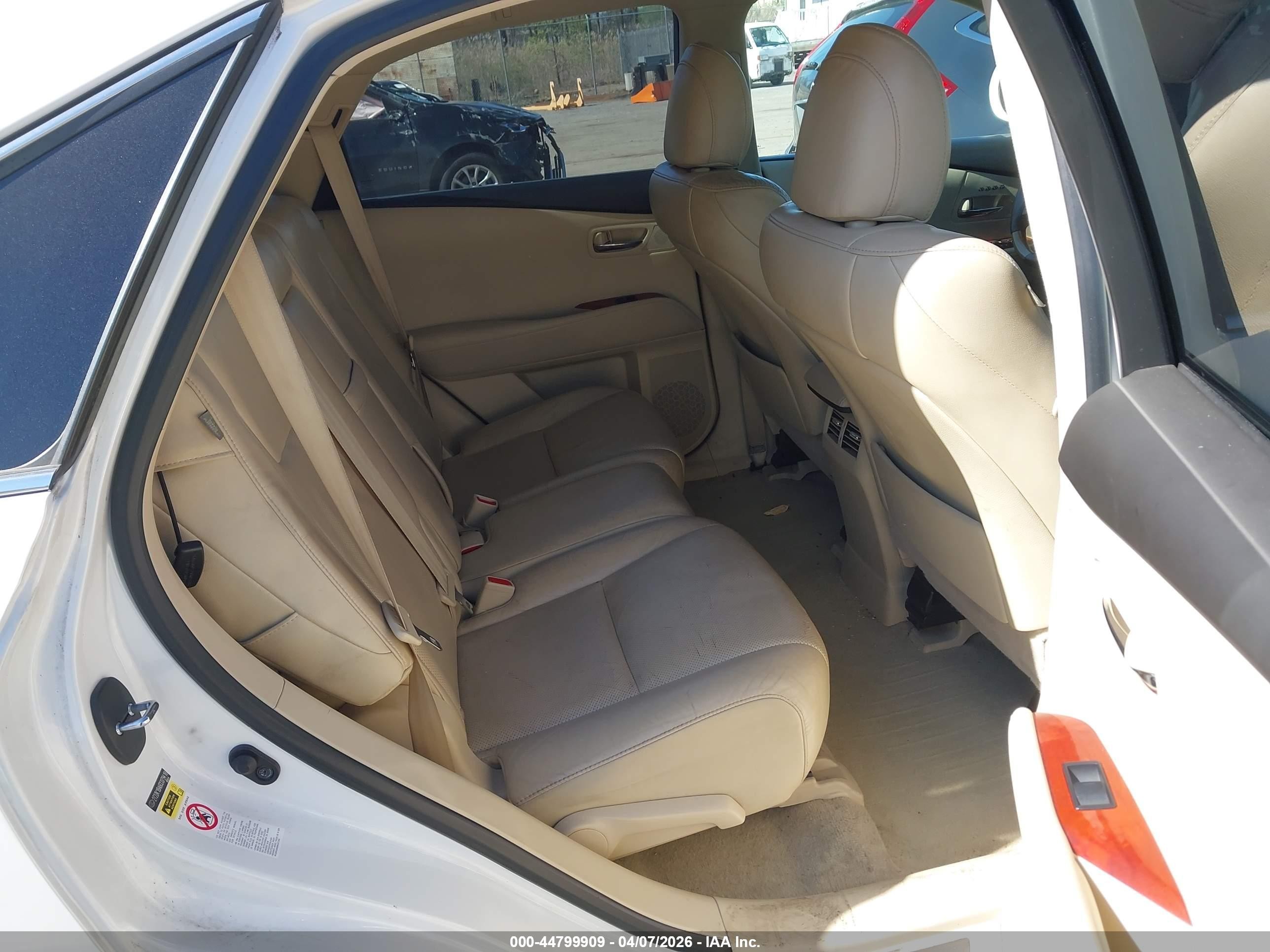 2012 Lexus Rx 350   White vin: 2T2ZK1BA6CC079418