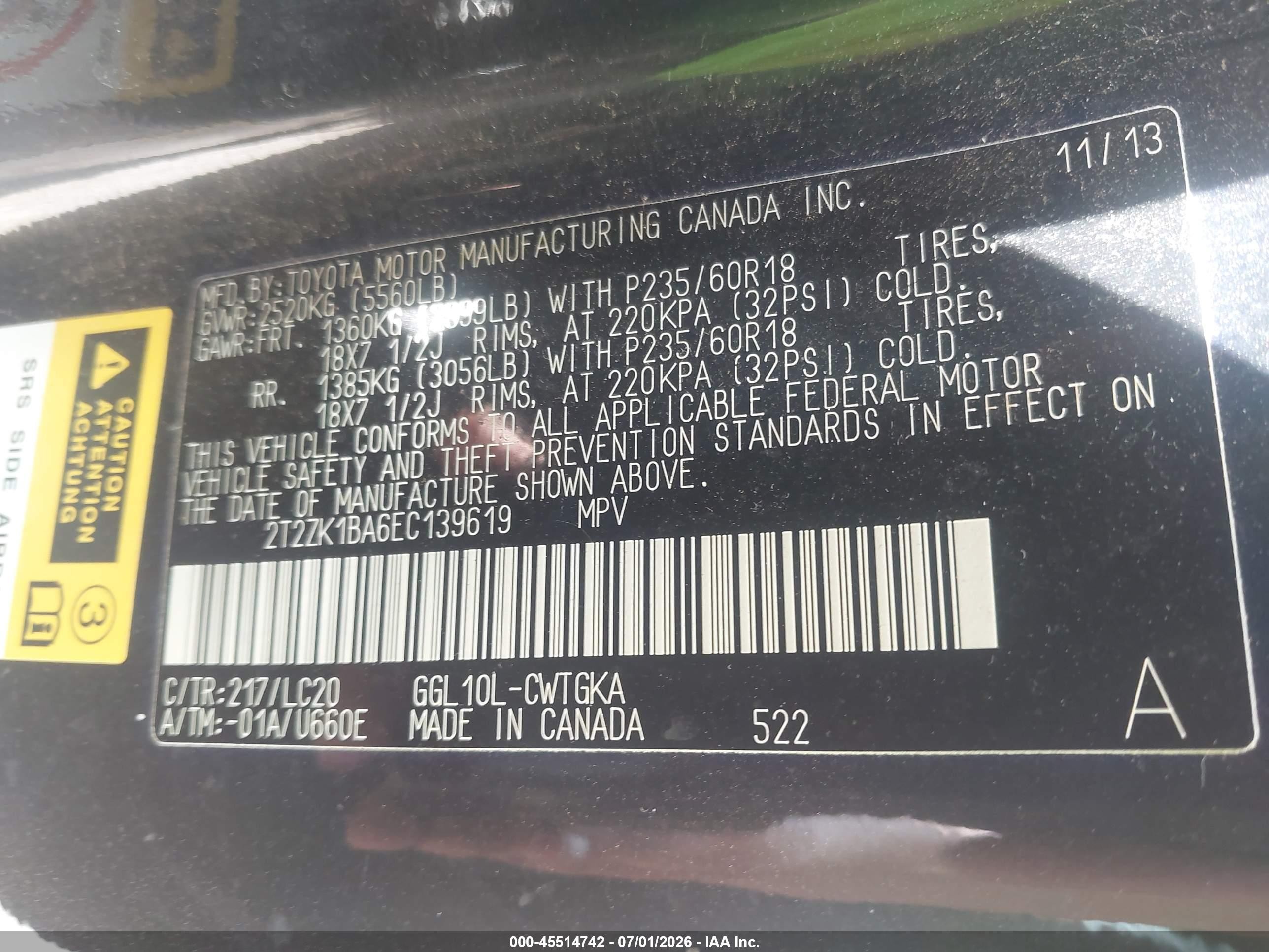 2014 Lexus Rx 350   Black vin: 2T2ZK1BA6EC139619