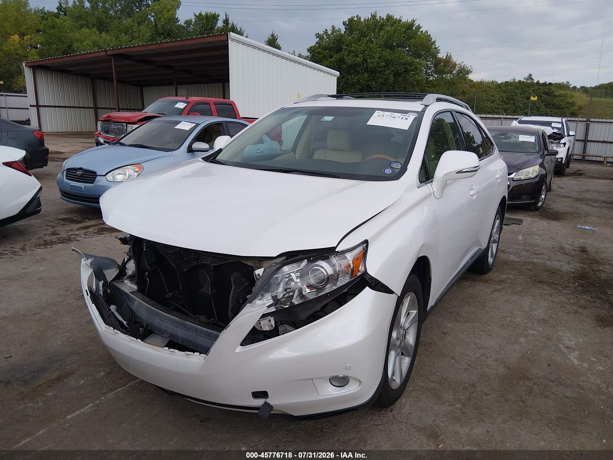 2012 Lexus Rx 350   White vin: 2T2ZK1BA7CC084661
