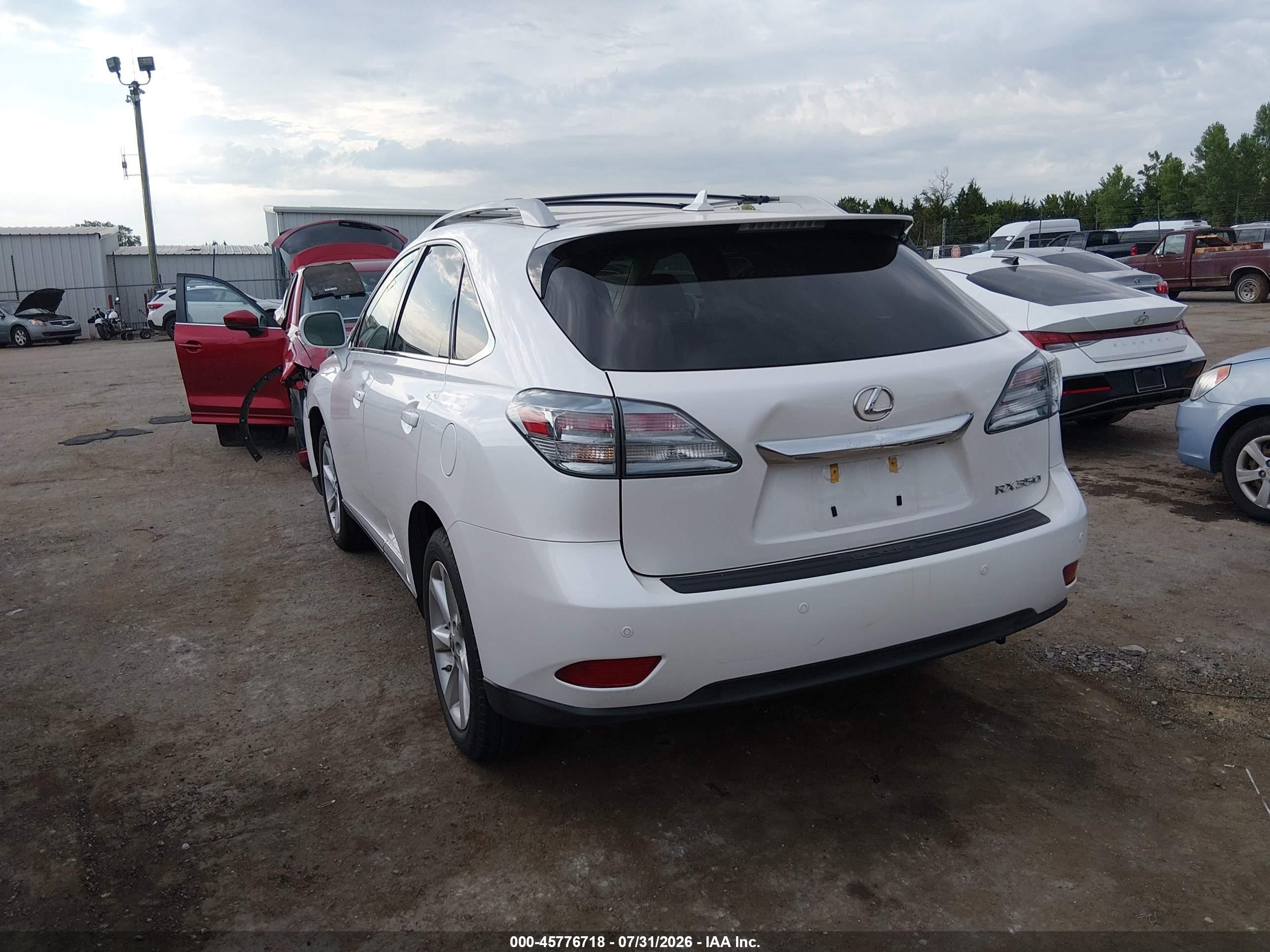 2012 Lexus Rx 350   White vin: 2T2ZK1BA7CC084661