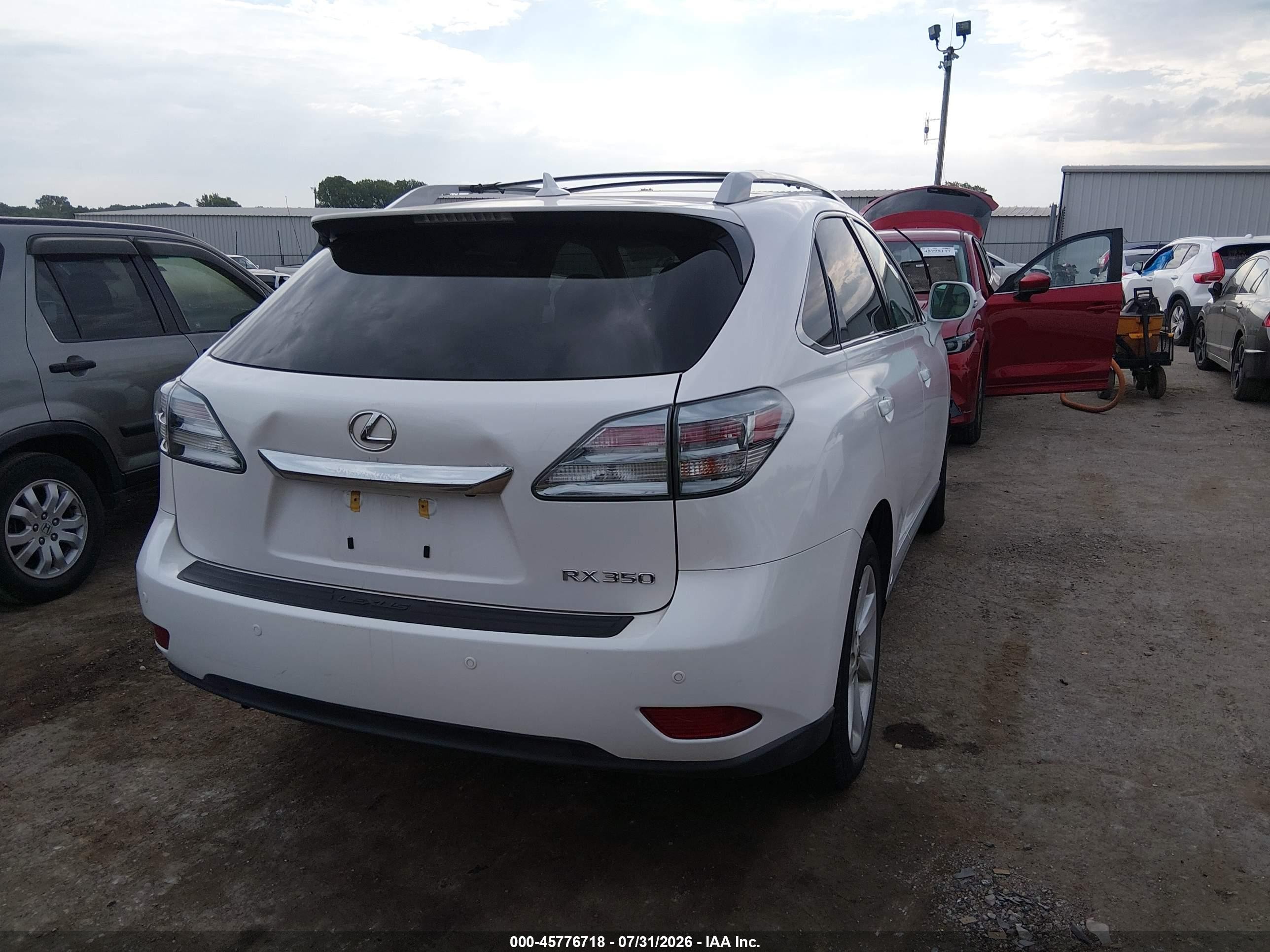 2012 Lexus Rx 350   White vin: 2T2ZK1BA7CC084661