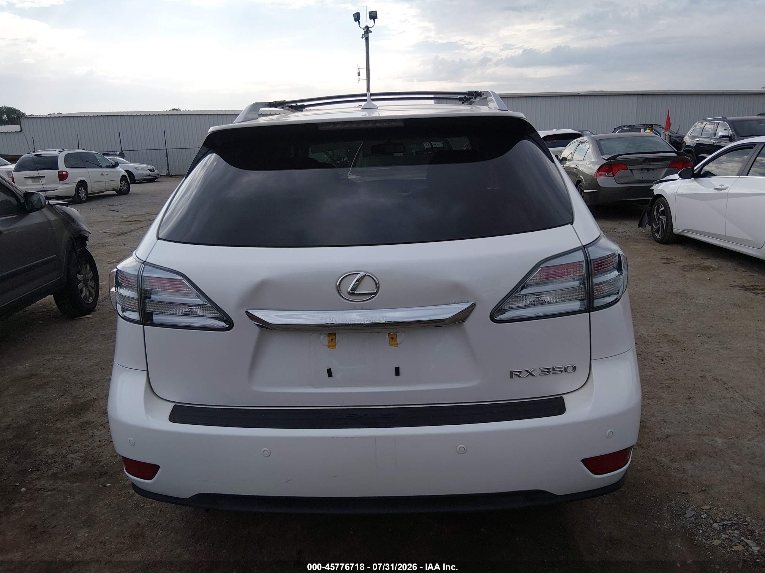2012 Lexus Rx 350   White vin: 2T2ZK1BA7CC084661