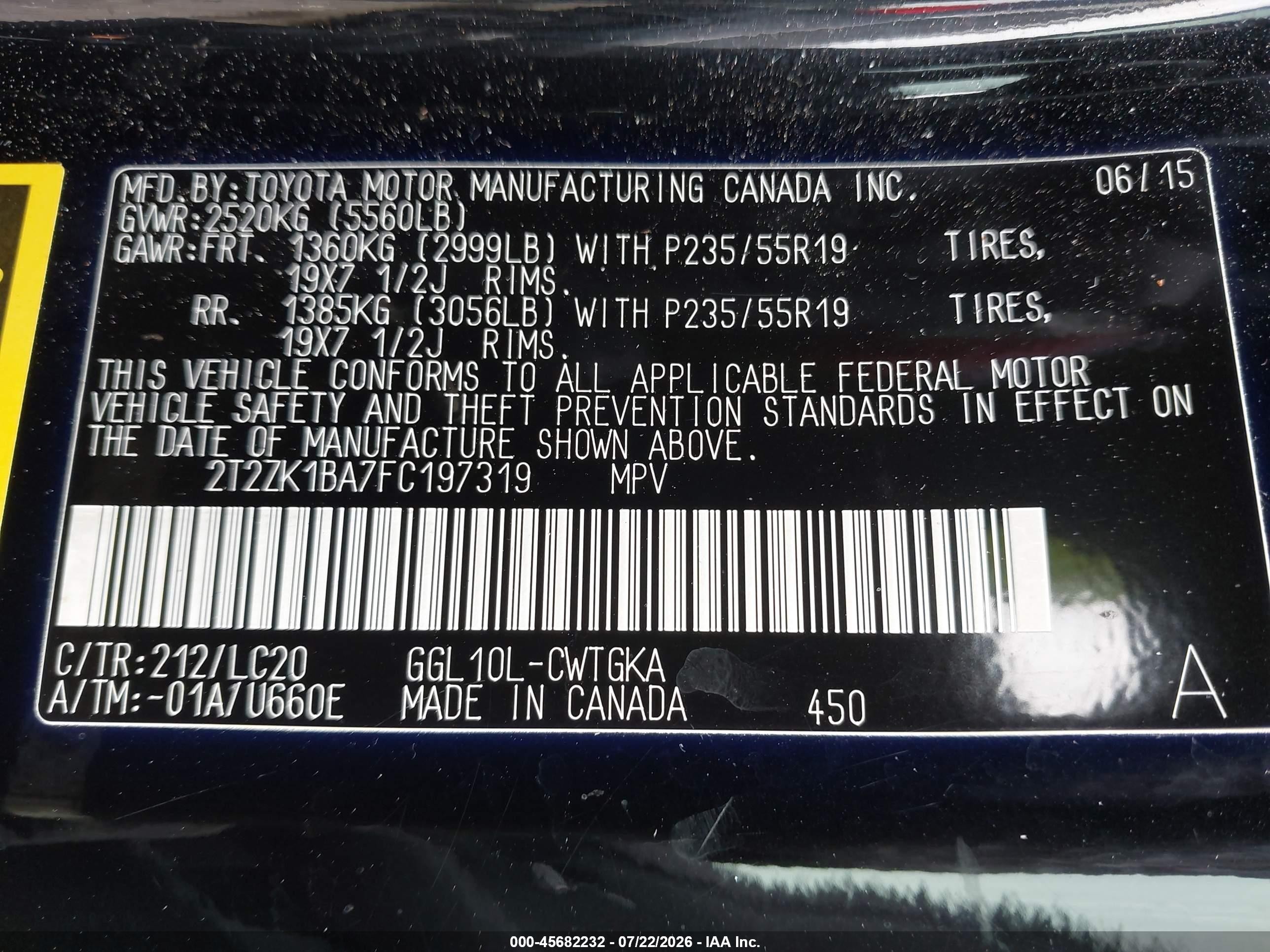 2015 Lexus Rx 350 Черный vin: 2T2ZK1BA7FC197319