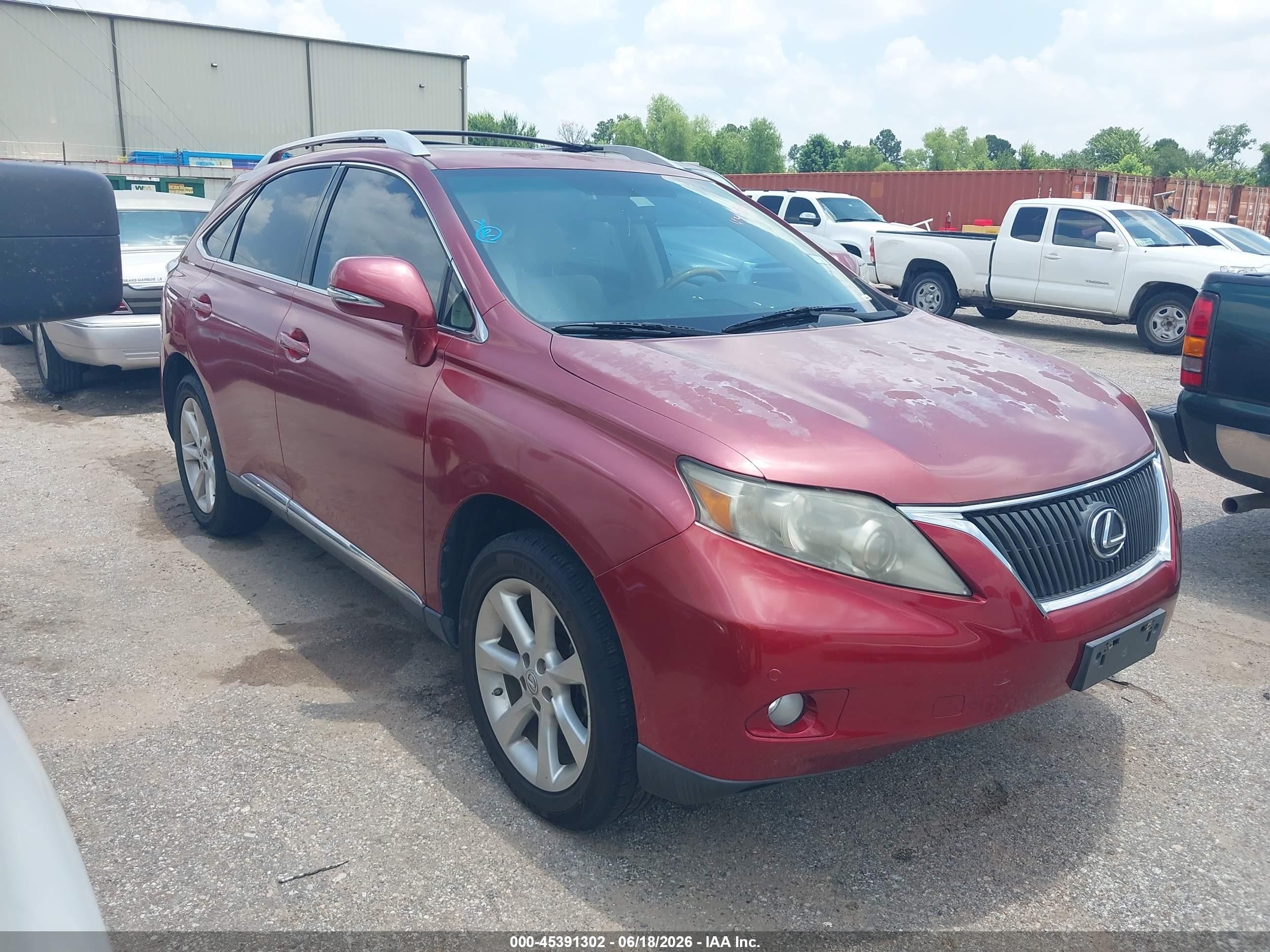 2010 Lexus Rx 350   Red vin: 2T2ZK1BA8AC007536