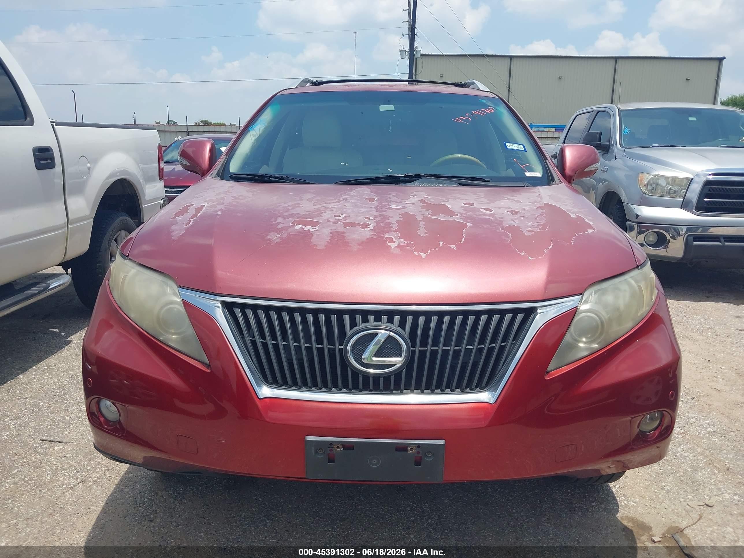 2010 Lexus Rx 350   Red vin: 2T2ZK1BA8AC007536