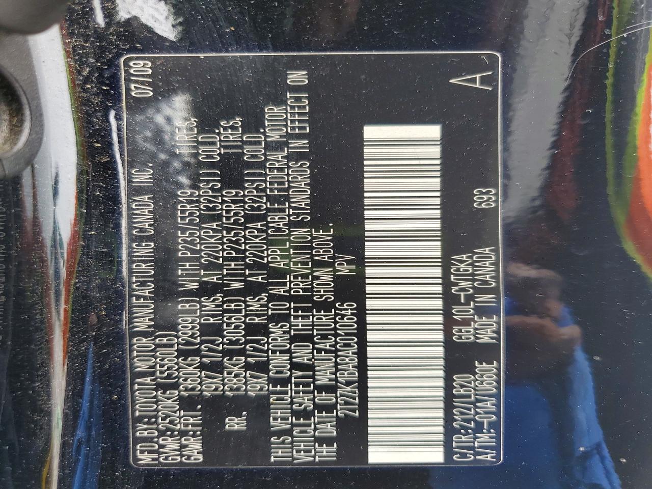 2010 Lexus Rx 350 Black vin: 2T2ZK1BA8AC010646