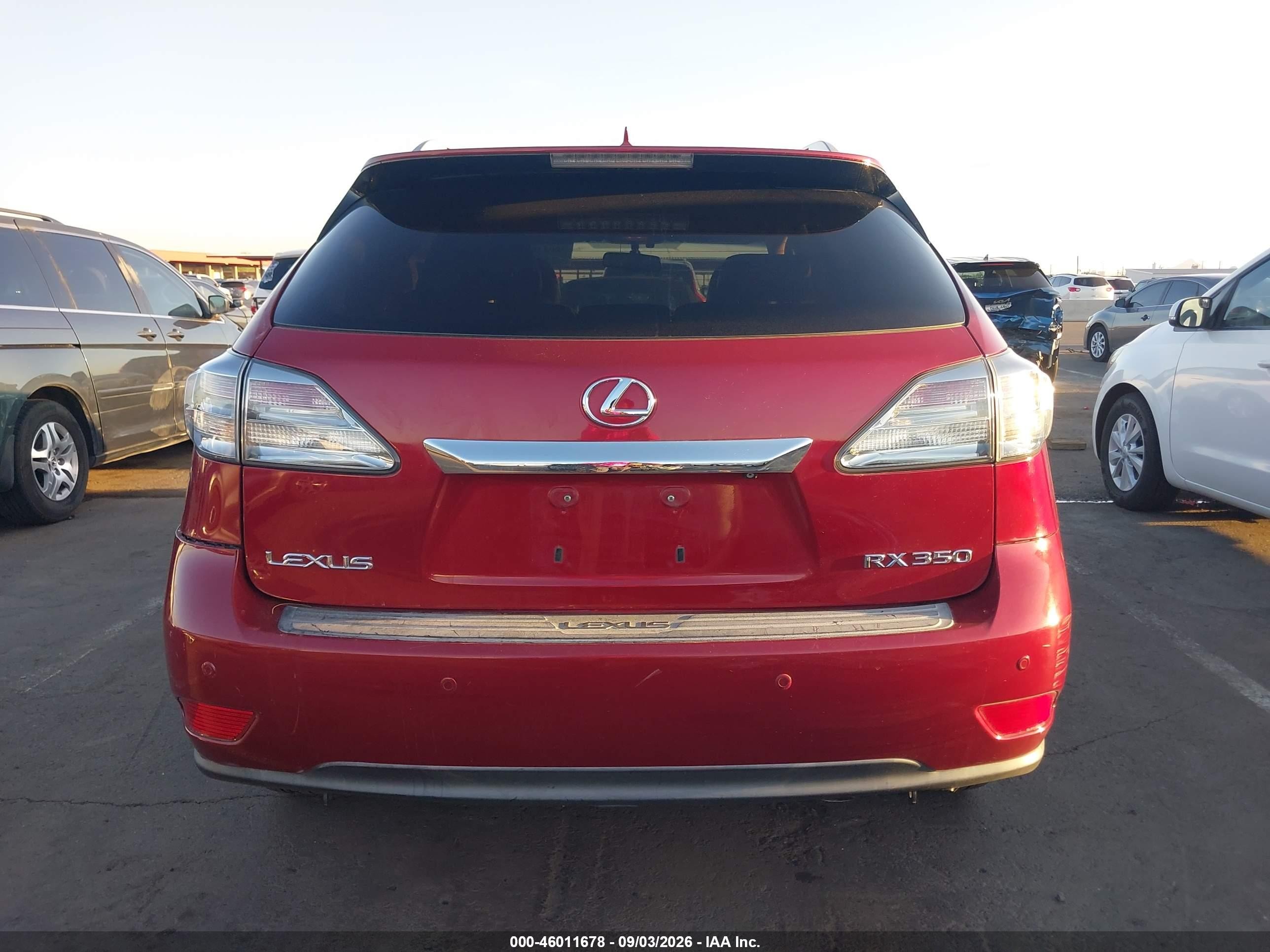 2010 Lexus Rx 350 Red vin: 2T2ZK1BA8AC011179