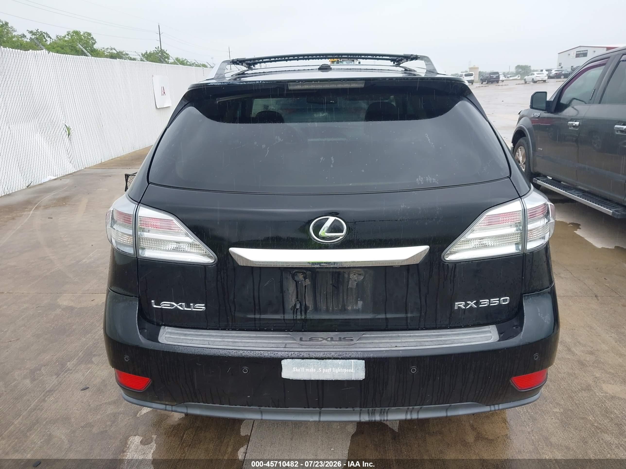 2010 Lexus Rx 350   Black vin: 2T2ZK1BA8AC037894