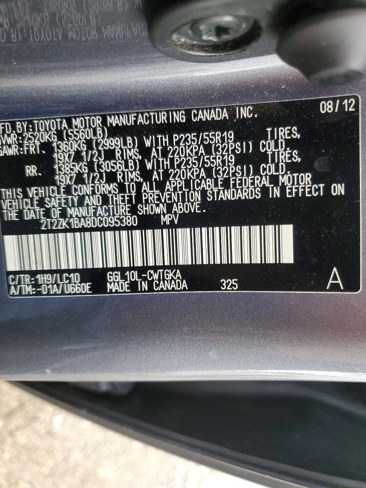 2013 Lexus Rx 350 Silver vin: 2T2ZK1BA8DC095380