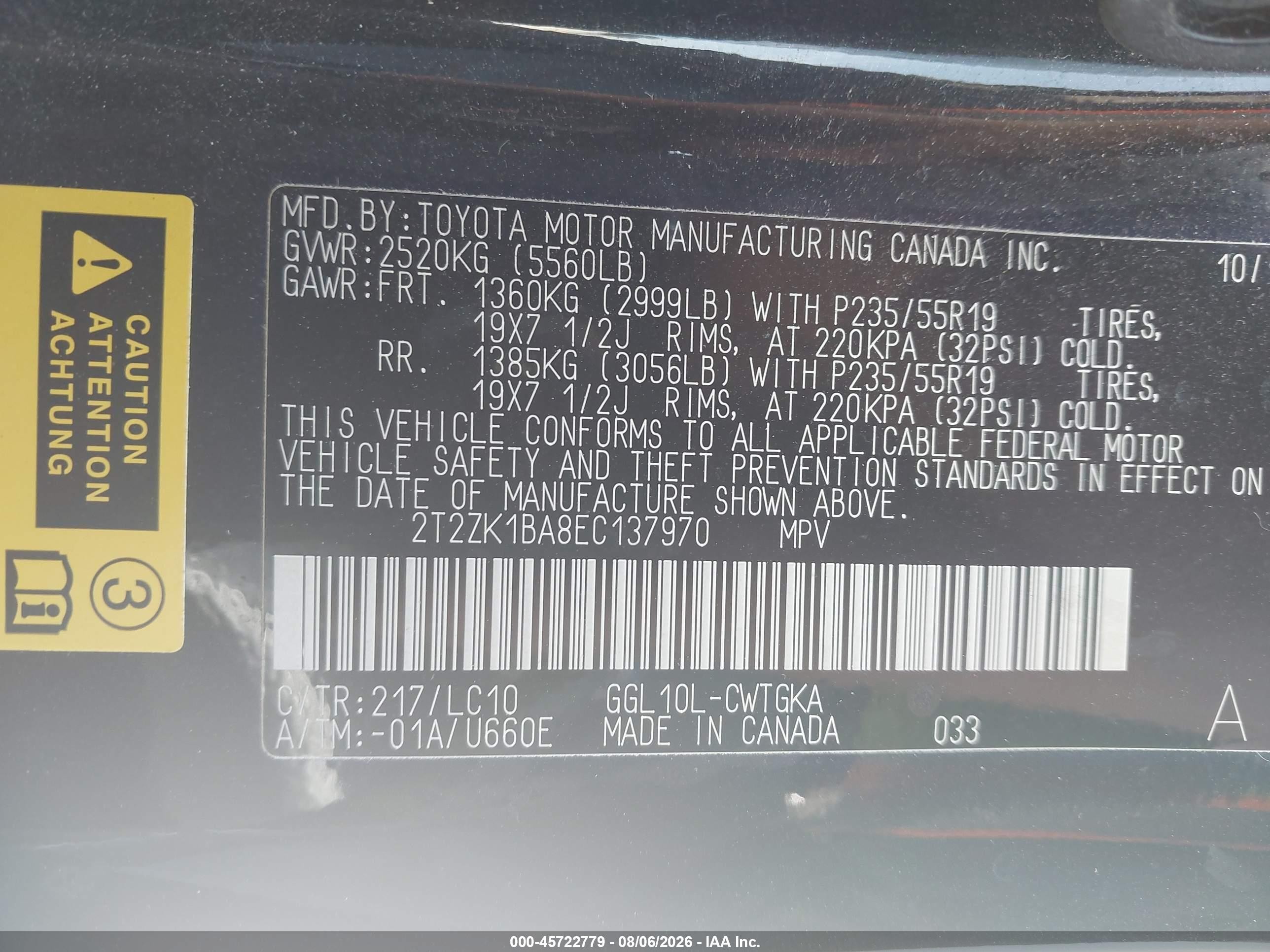 2014 Lexus Rx 350   Black vin: 2T2ZK1BA8EC137970
