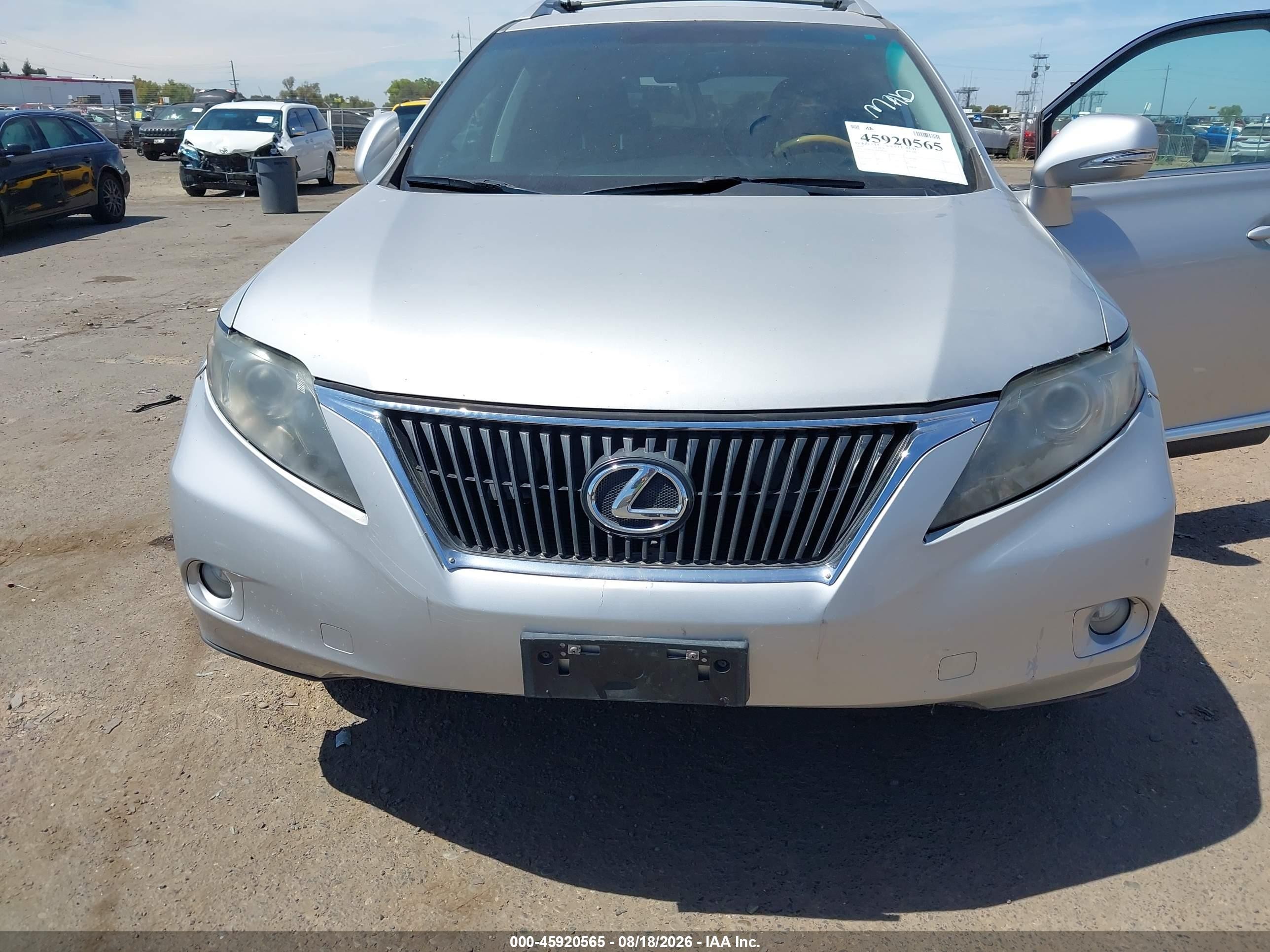 2010 Lexus Rx 350   Silver vin: 2T2ZK1BA9AC004161