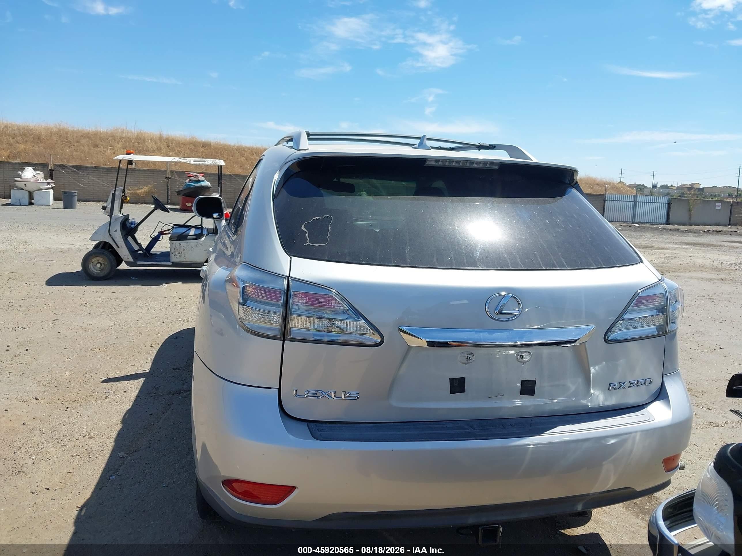 2010 Lexus Rx 350   Silver vin: 2T2ZK1BA9AC004161