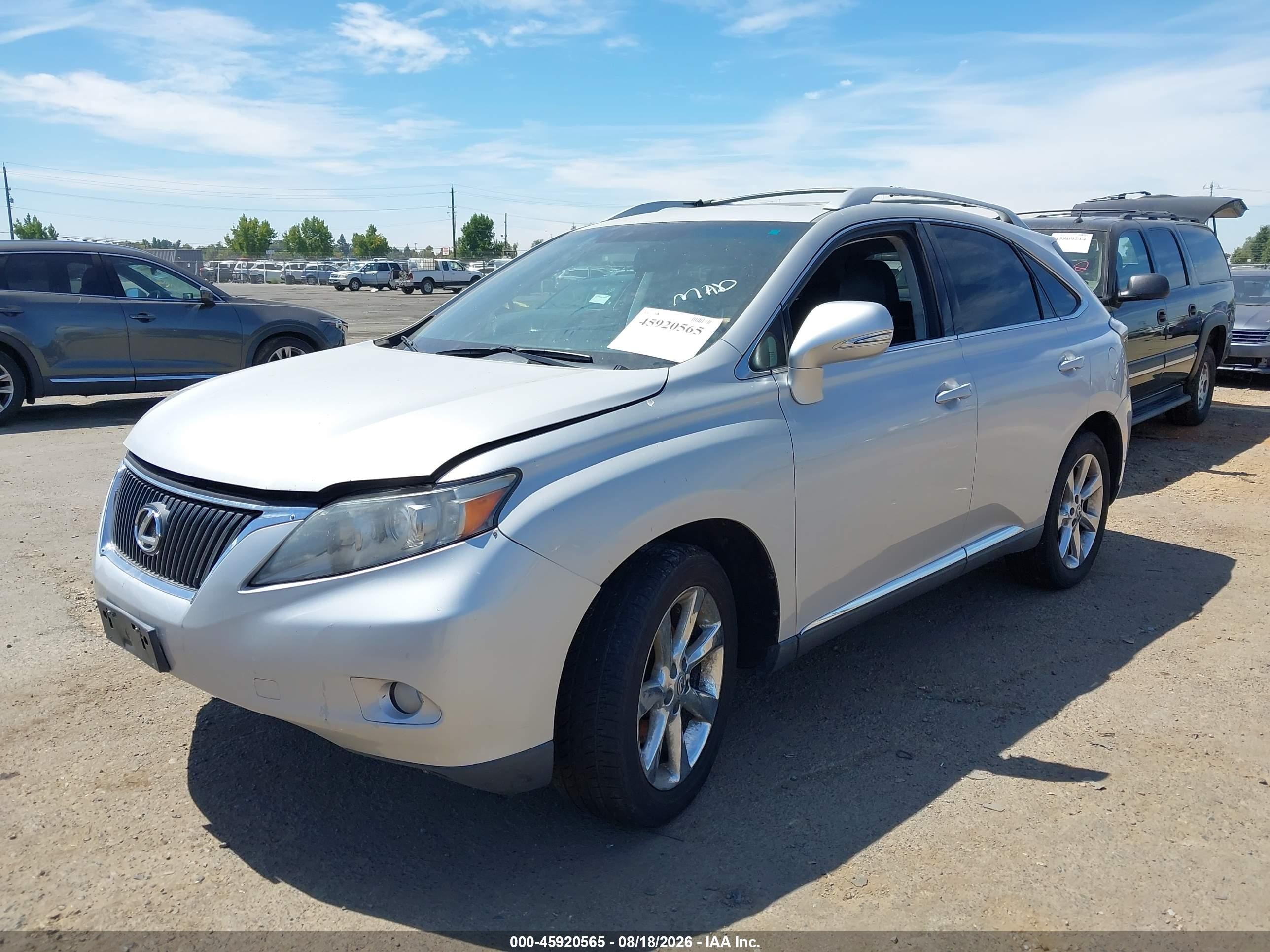 2010 Lexus Rx 350   Silver vin: 2T2ZK1BA9AC004161
