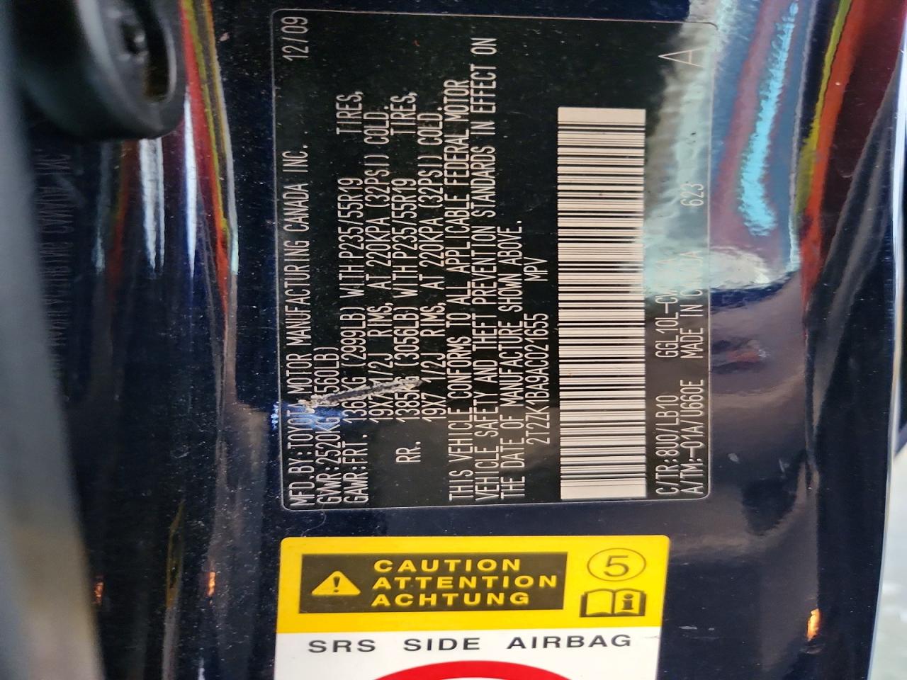2010 Lexus Rx 350 Black vin: 2T2ZK1BA9AC021655