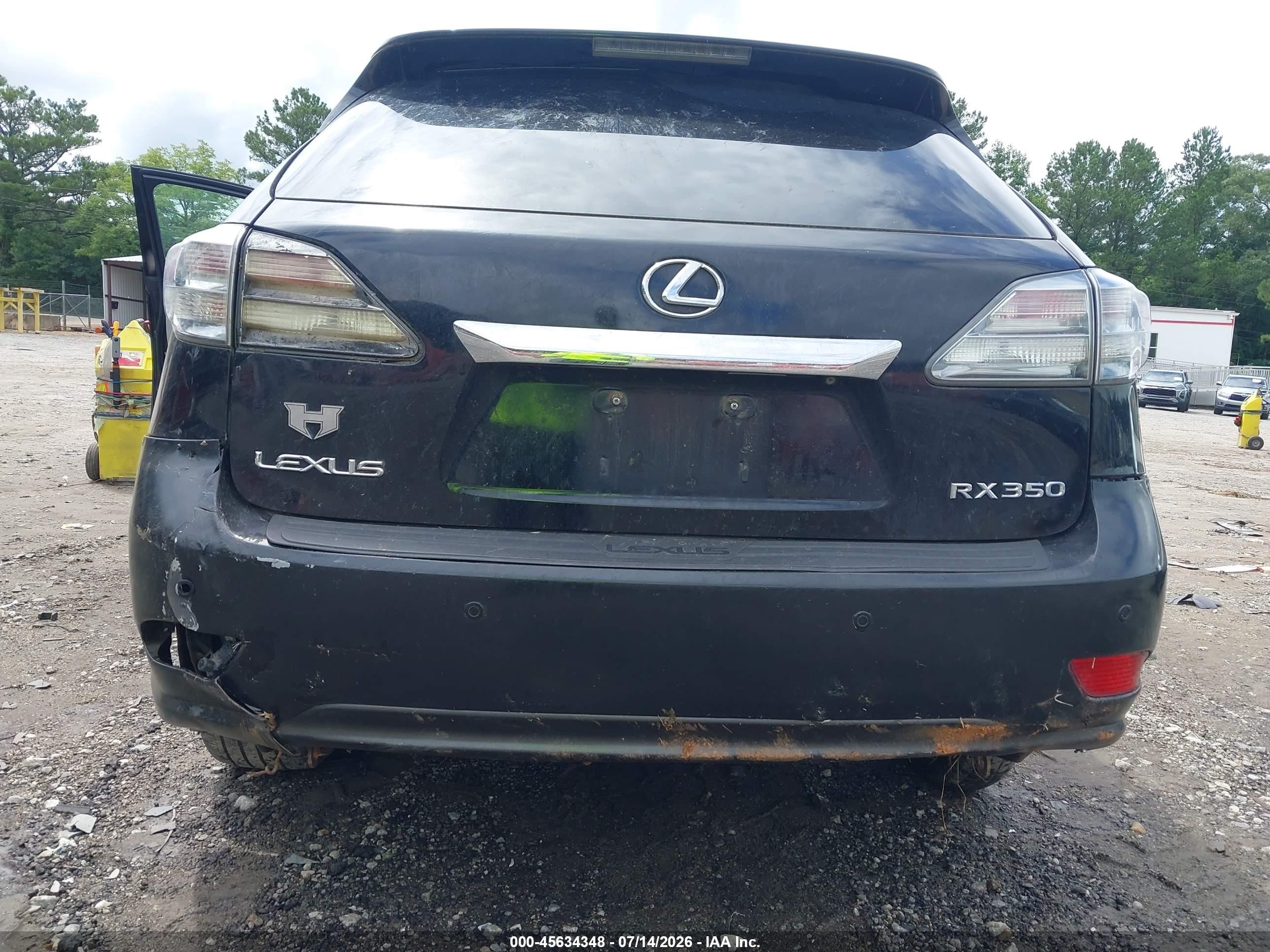2010 Lexus Rx 350   Black vin: 2T2ZK1BA9AC038729