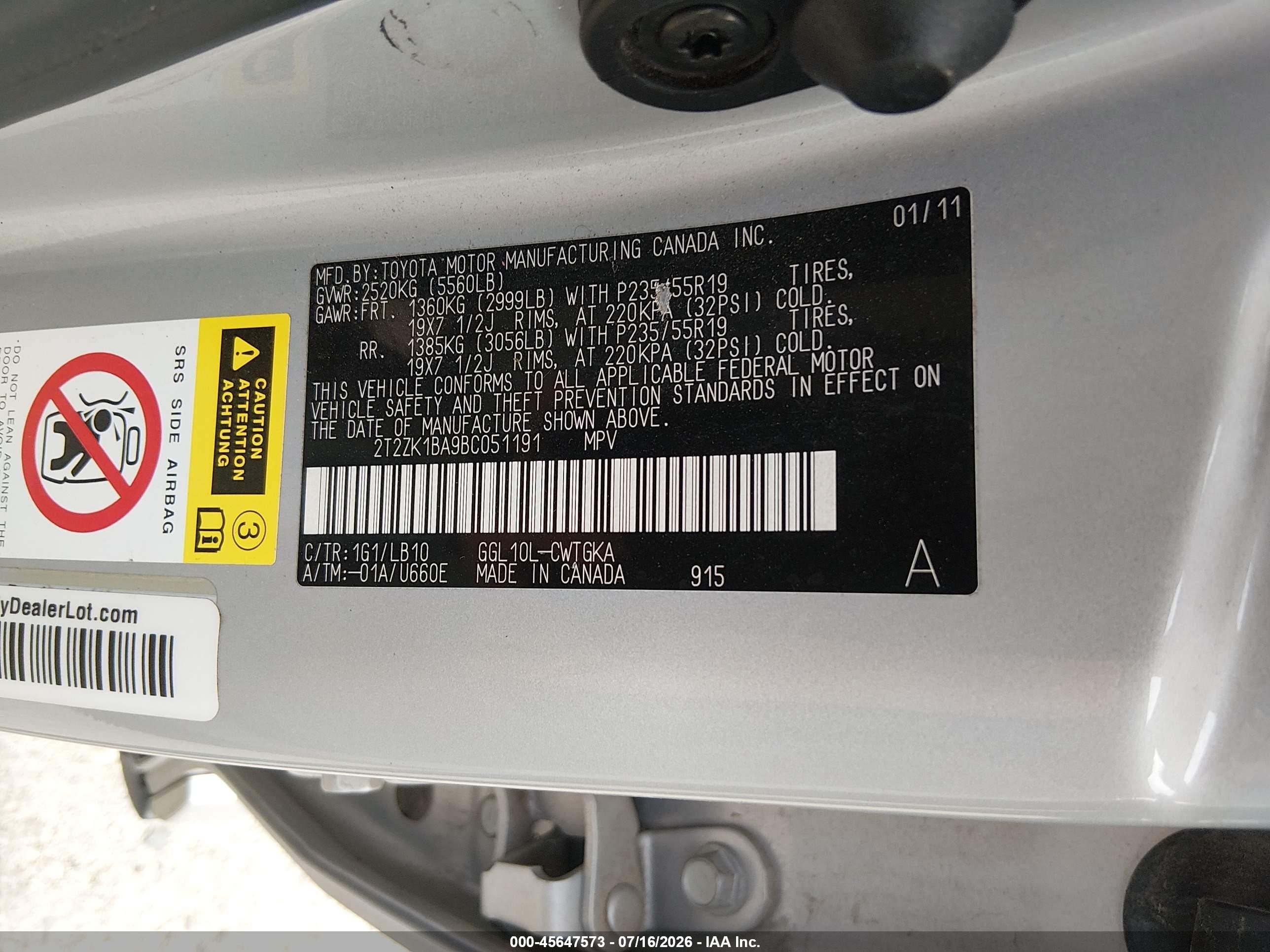 2011 Lexus Rx 350   Silver vin: 2T2ZK1BA9BC051191