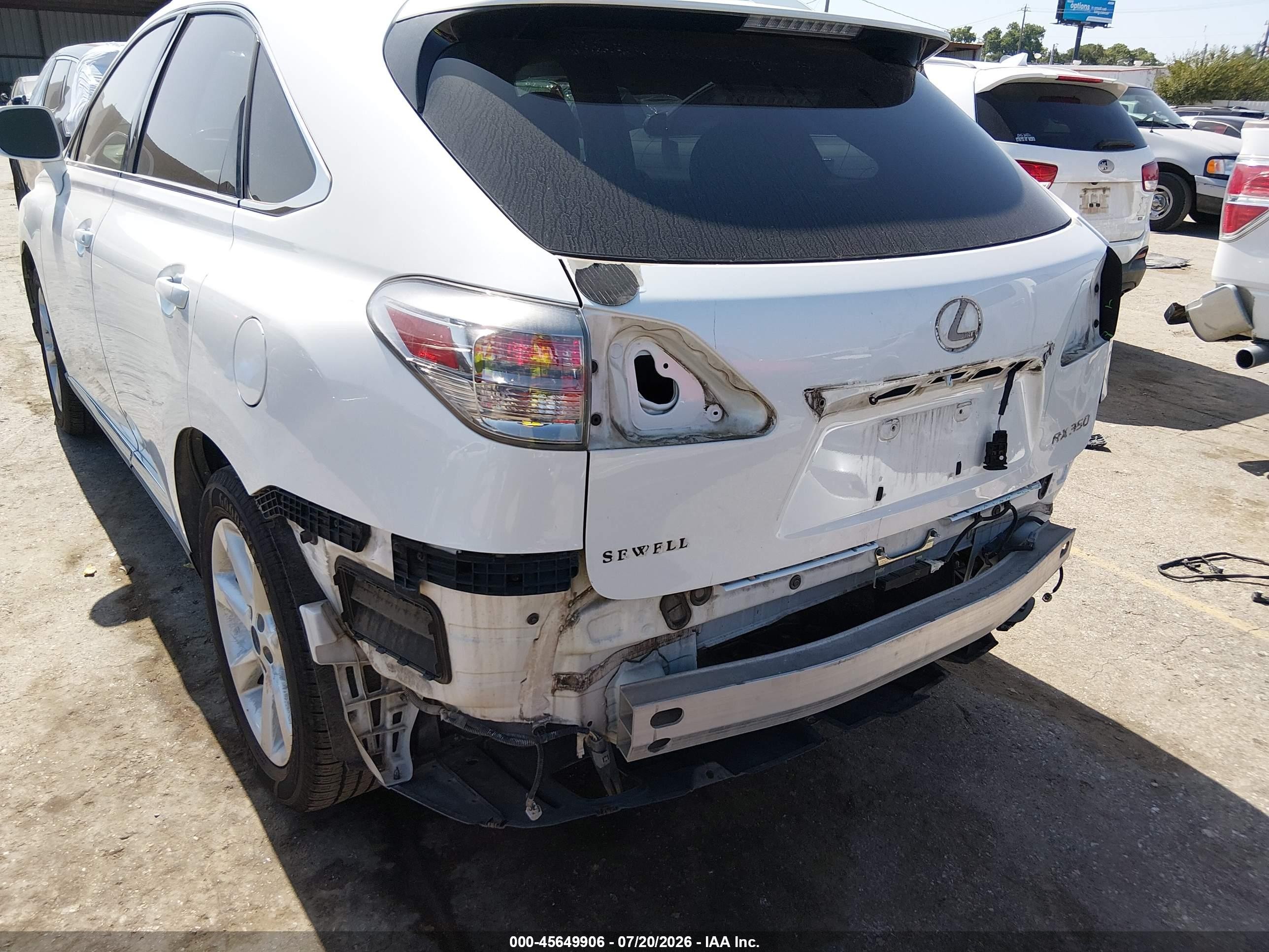 2011 Lexus Rx 350   White vin: 2T2ZK1BA9BC062272