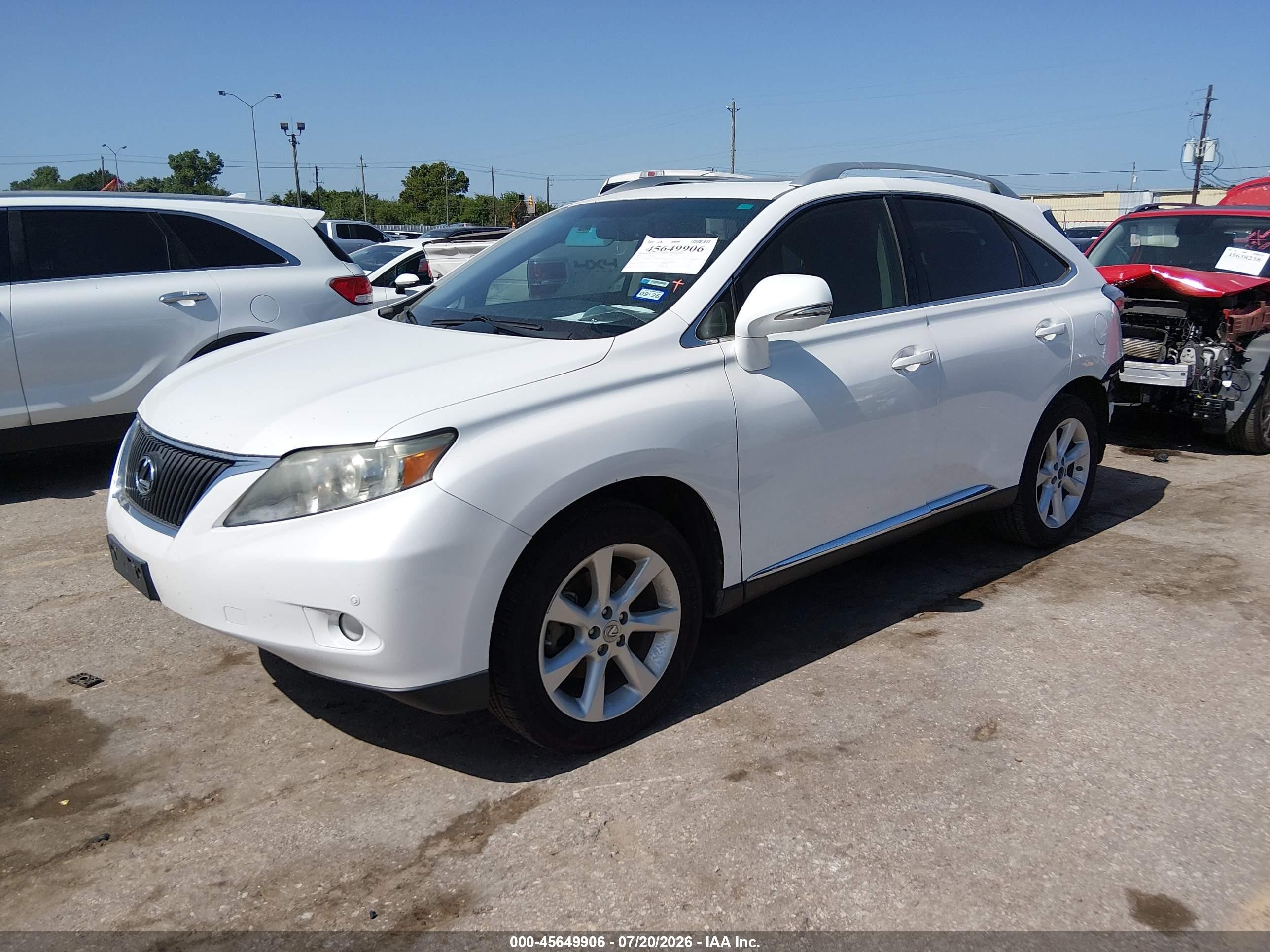 2011 Lexus Rx 350   White vin: 2T2ZK1BA9BC062272