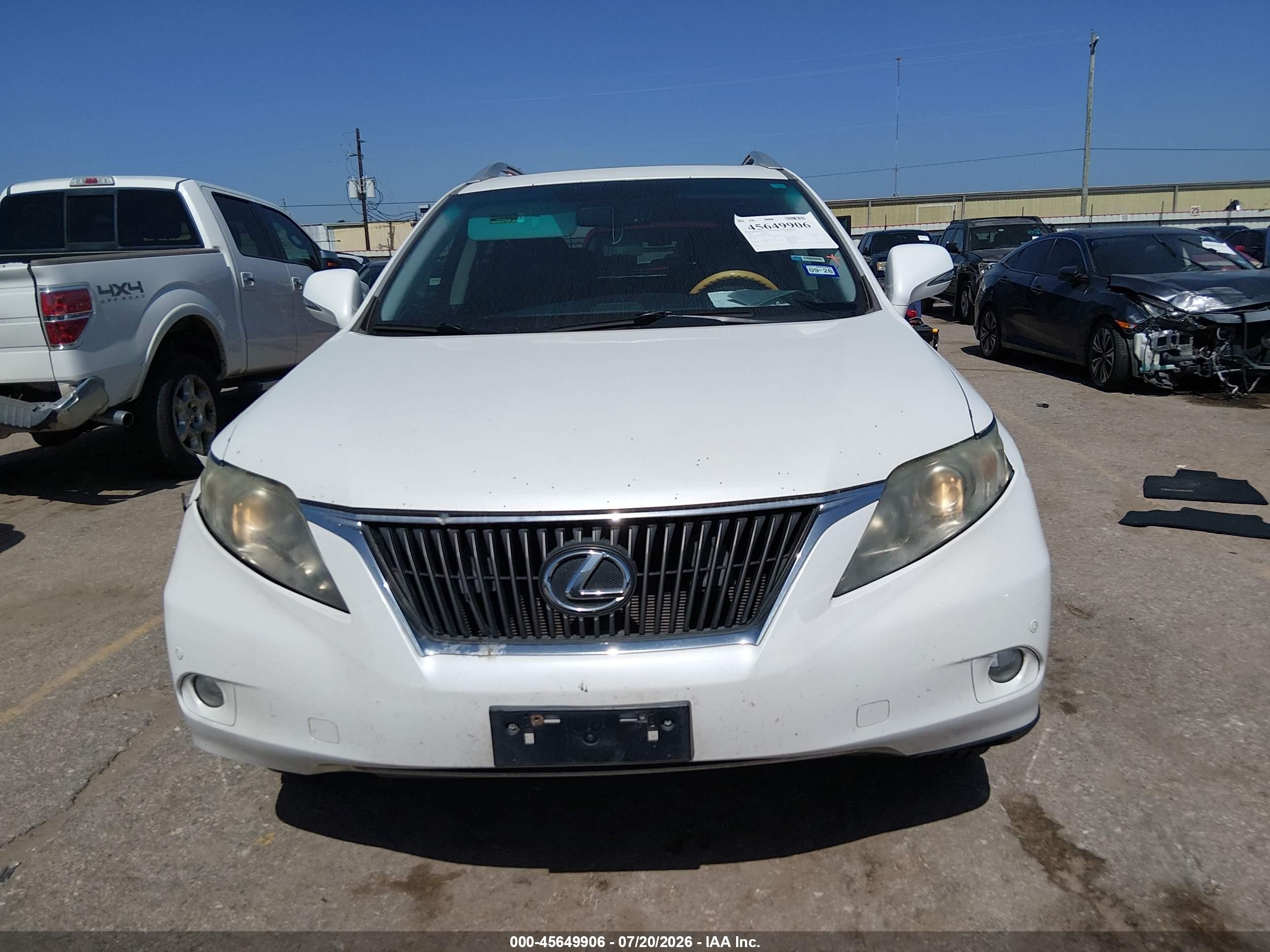 2011 Lexus Rx 350   White vin: 2T2ZK1BA9BC062272