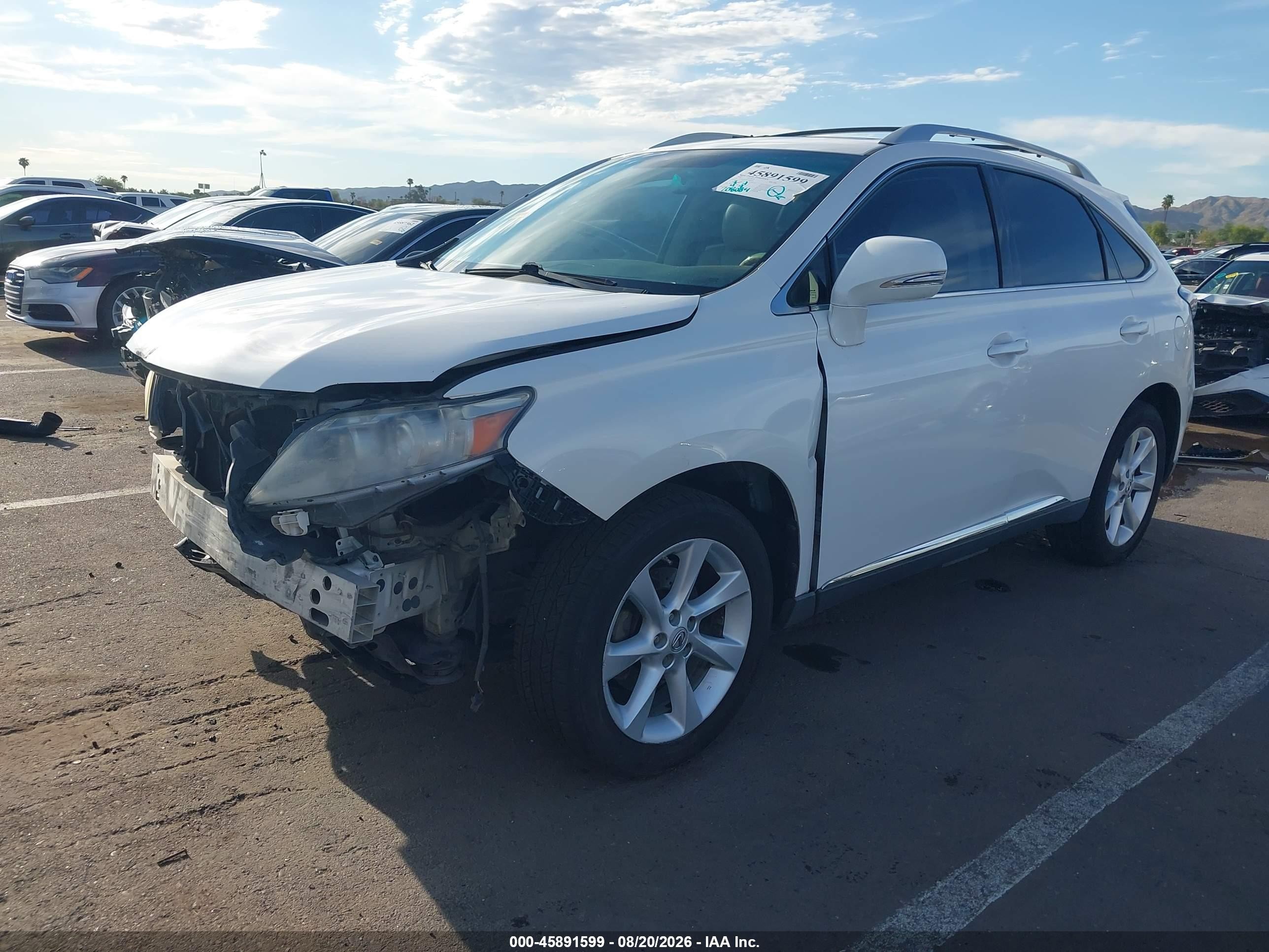 2012 Lexus Rx 350   White vin: 2T2ZK1BA9CC068476