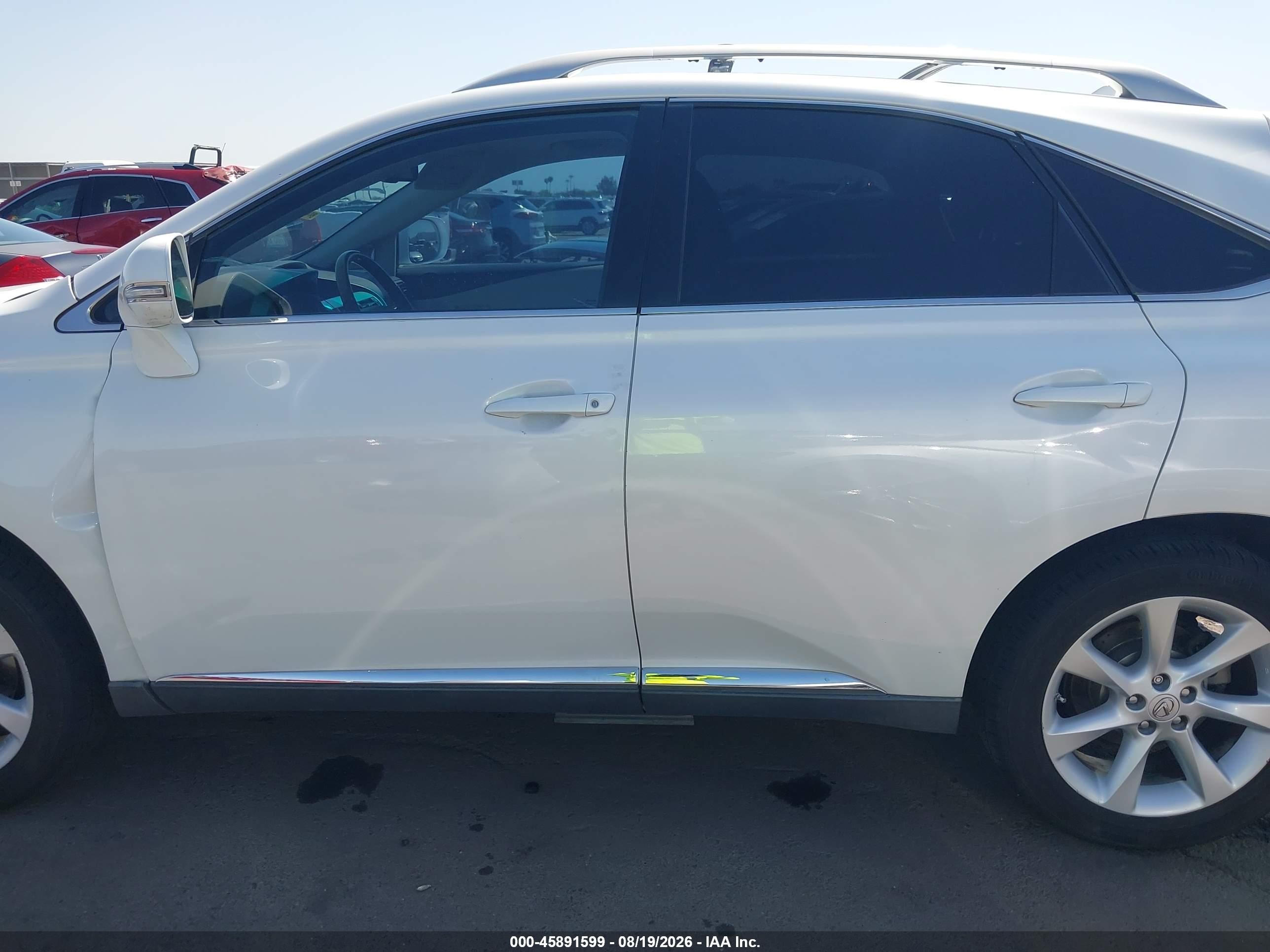 2012 Lexus Rx 350   White vin: 2T2ZK1BA9CC068476