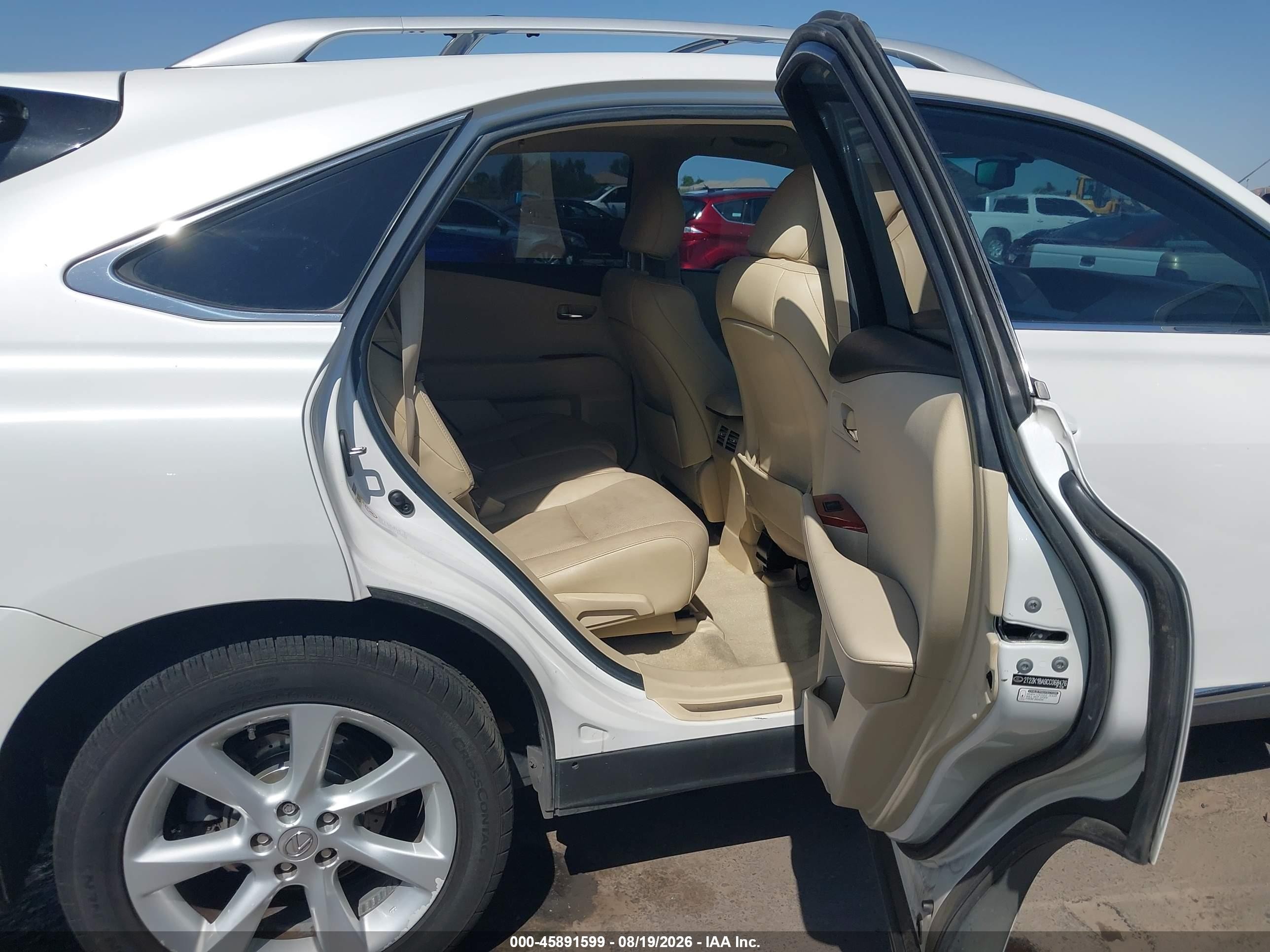 2012 Lexus Rx 350   White vin: 2T2ZK1BA9CC068476
