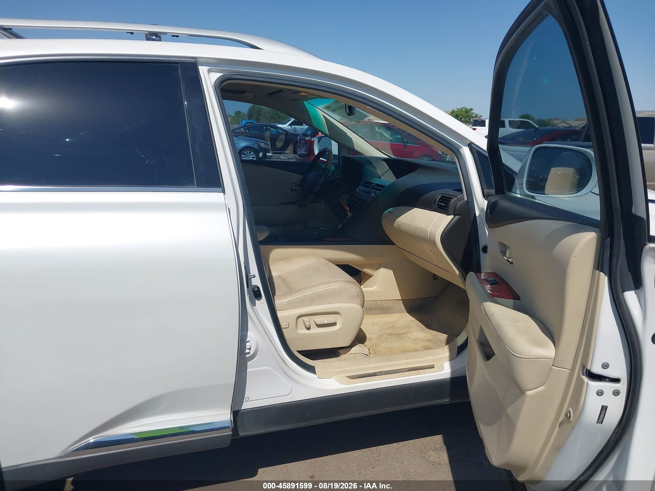 2012 Lexus Rx 350   White vin: 2T2ZK1BA9CC068476