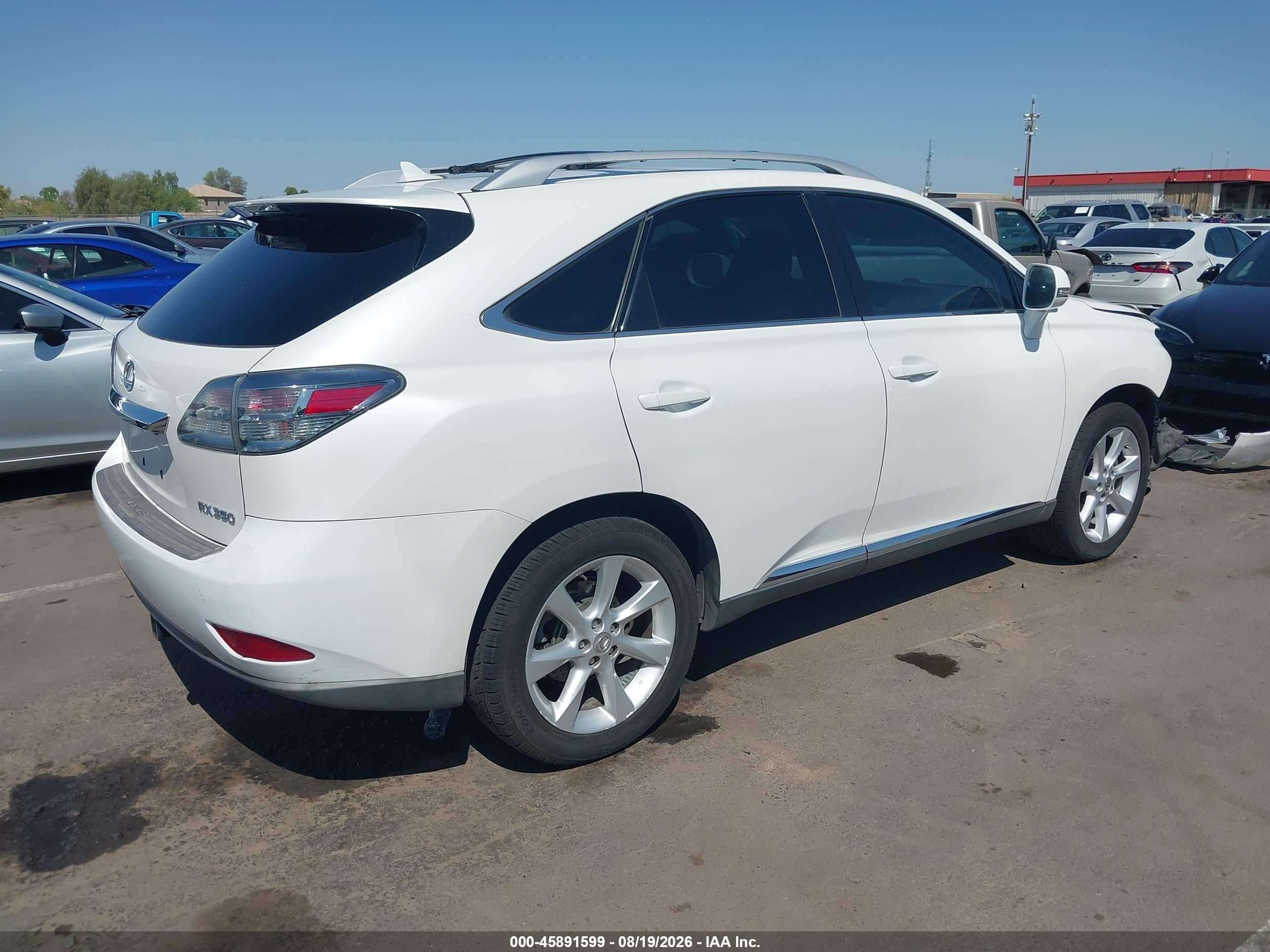 2012 Lexus Rx 350   White vin: 2T2ZK1BA9CC068476