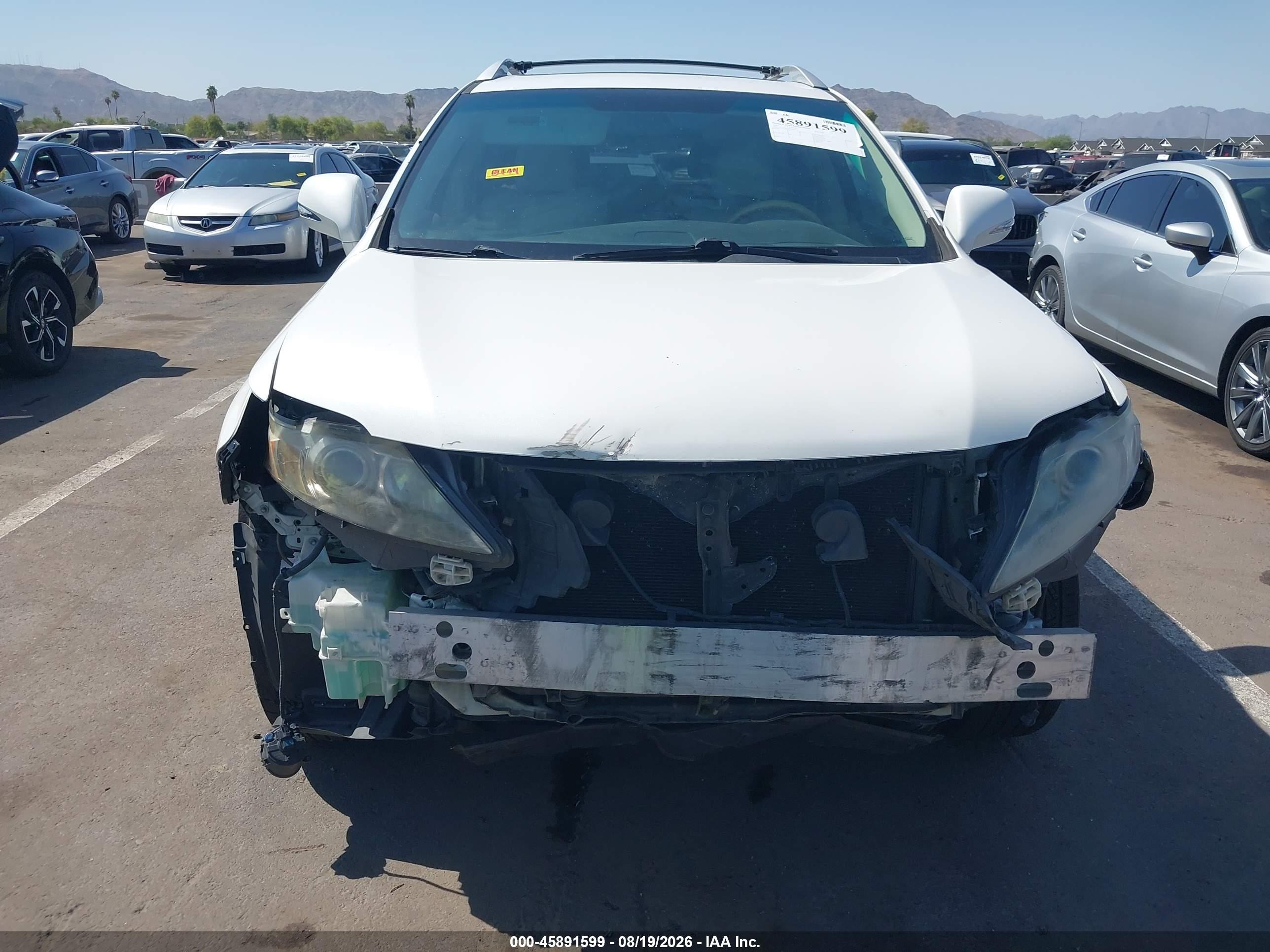 2012 Lexus Rx 350   White vin: 2T2ZK1BA9CC068476