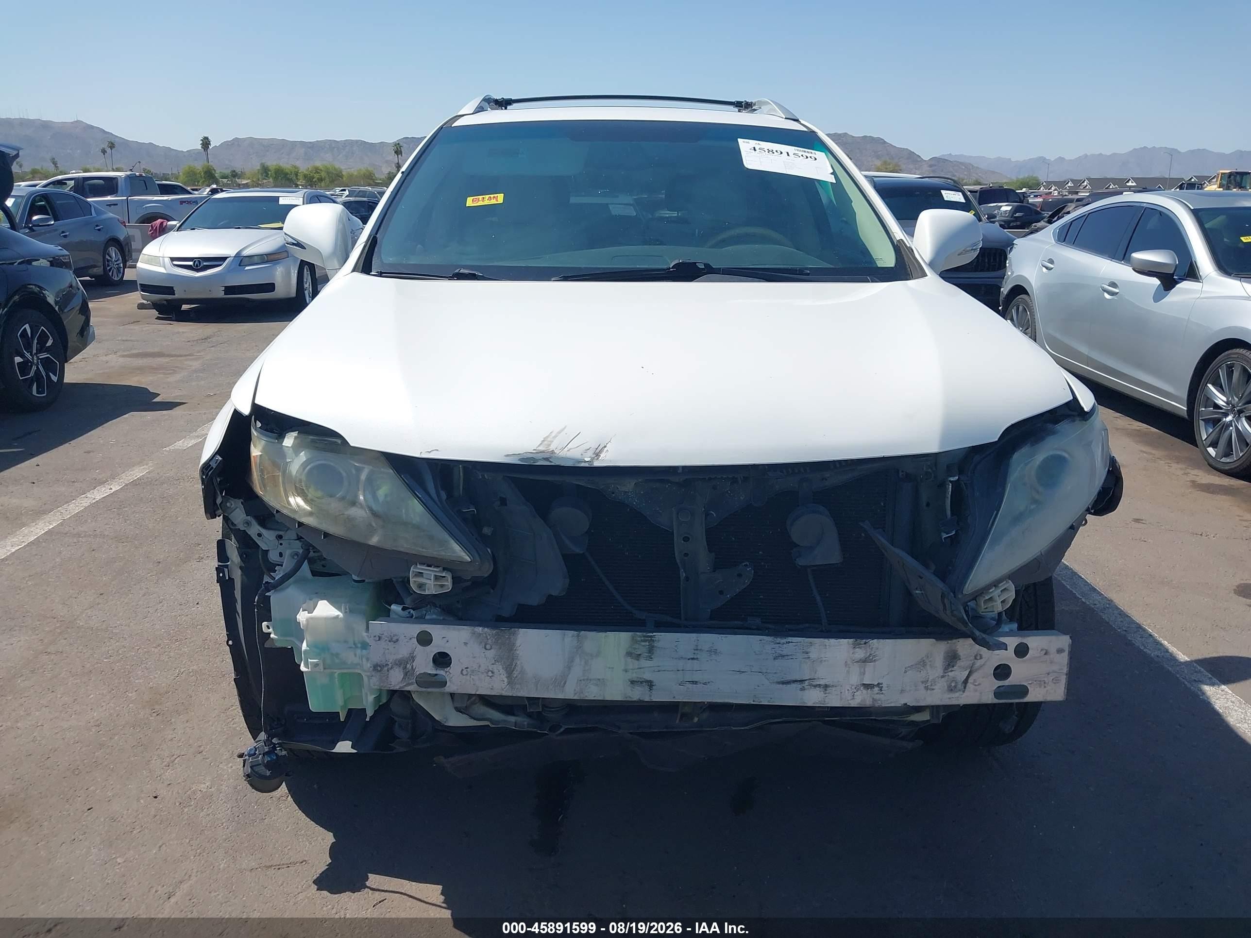 2012 Lexus Rx 350   White vin: 2T2ZK1BA9CC068476