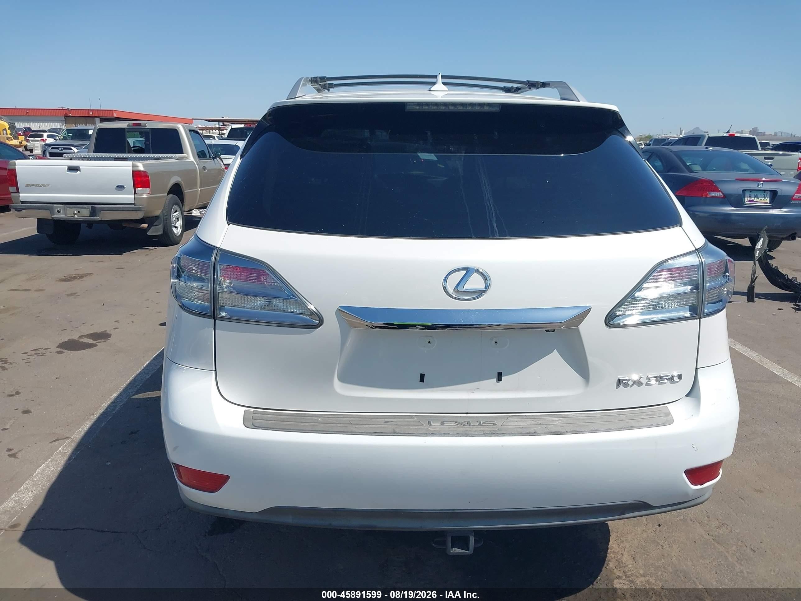 2012 Lexus Rx 350   White vin: 2T2ZK1BA9CC068476