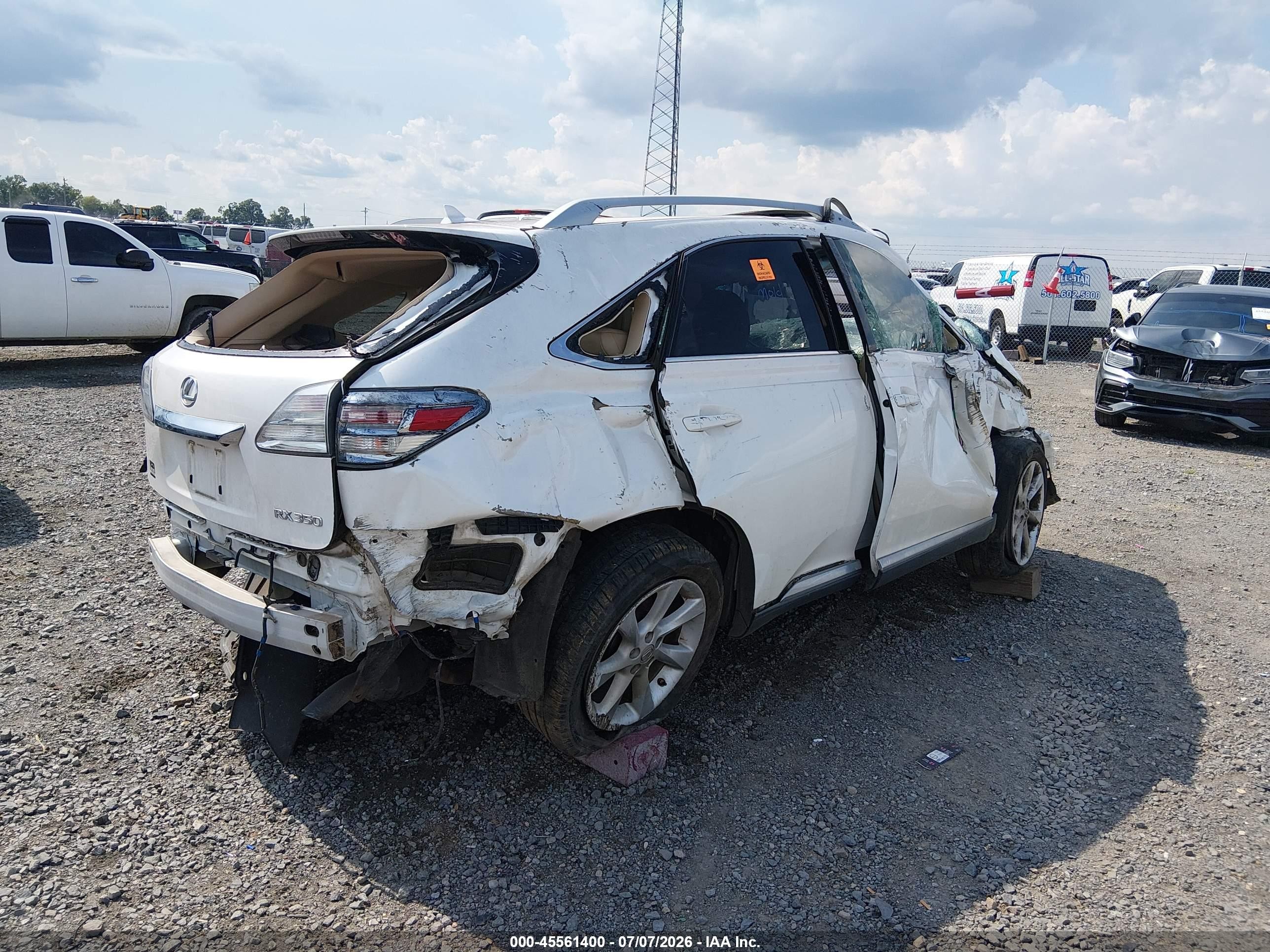 2012 Lexus Rx 350   White vin: 2T2ZK1BA9CC072382