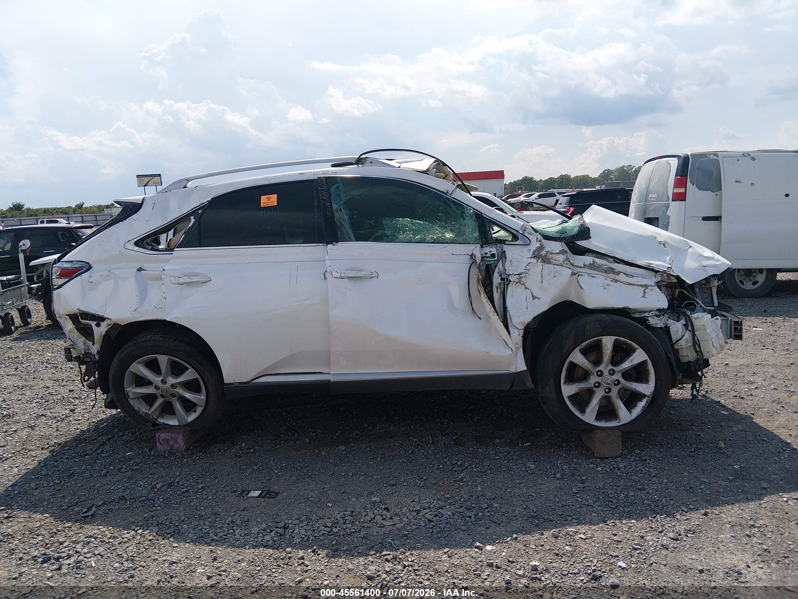 2012 Lexus Rx 350   White vin: 2T2ZK1BA9CC072382