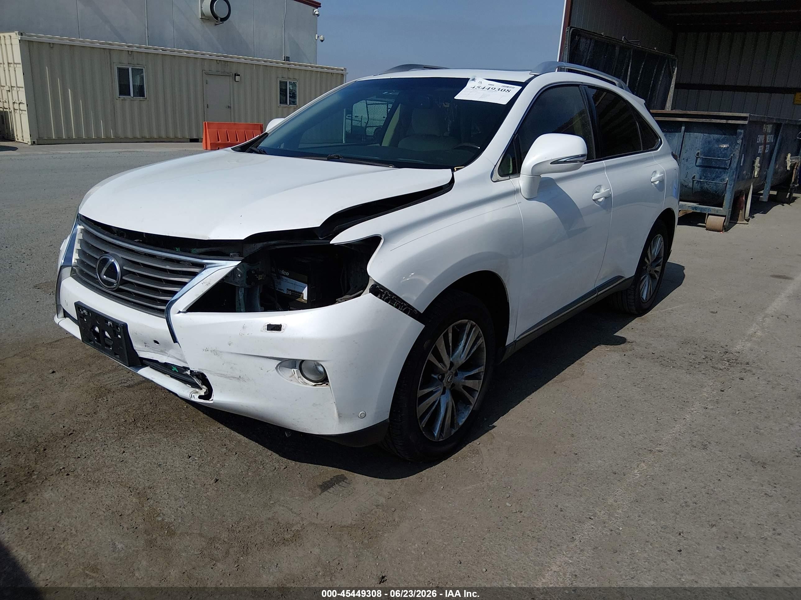 2013 Lexus Rx 350   White vin: 2T2ZK1BA9DC101851