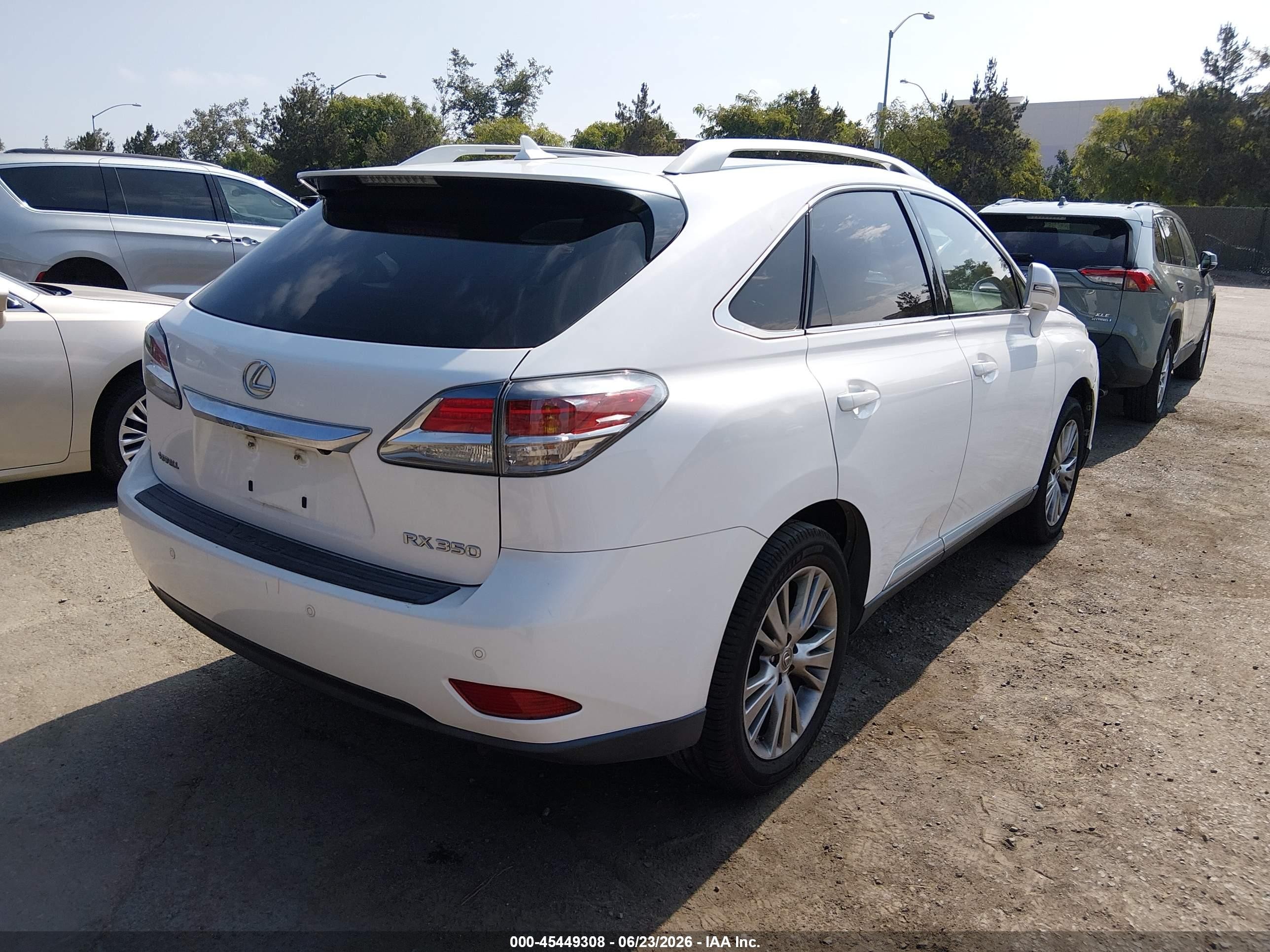 2013 Lexus Rx 350   White vin: 2T2ZK1BA9DC101851